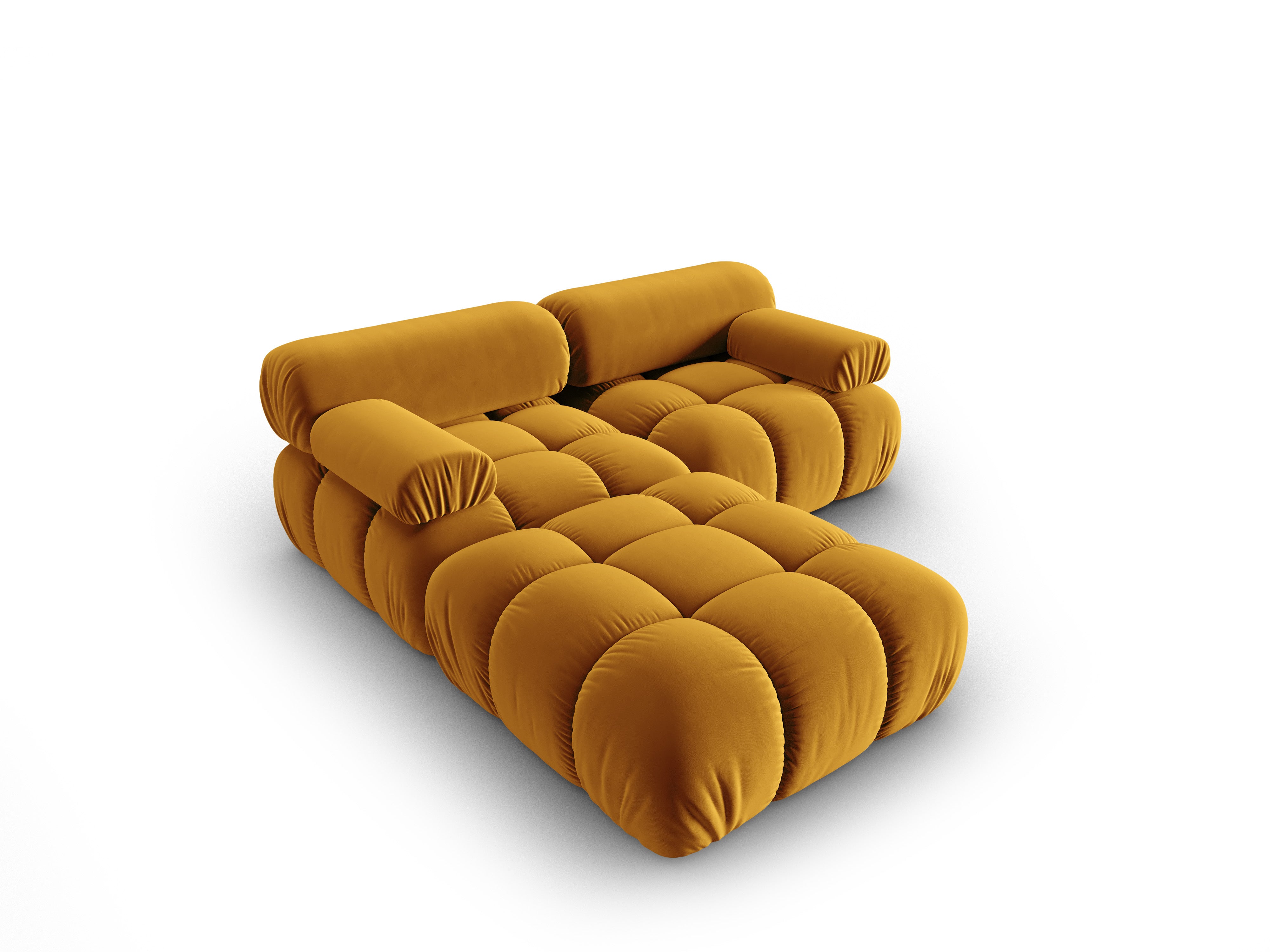 Samt-Ecksofa 3-Sitzer CORTINA gelb