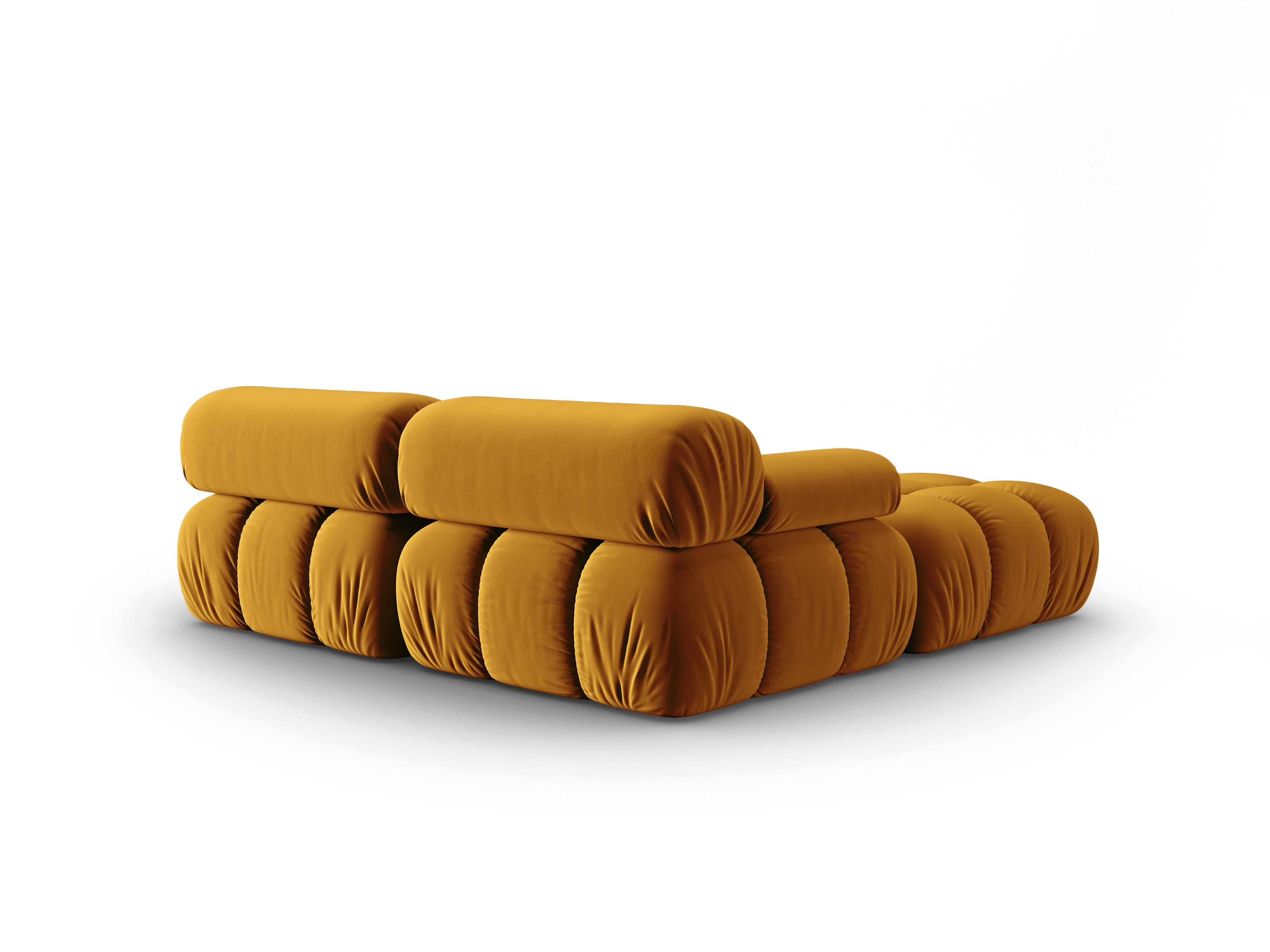Samt-Ecksofa 3-Sitzer CORTINA gelb