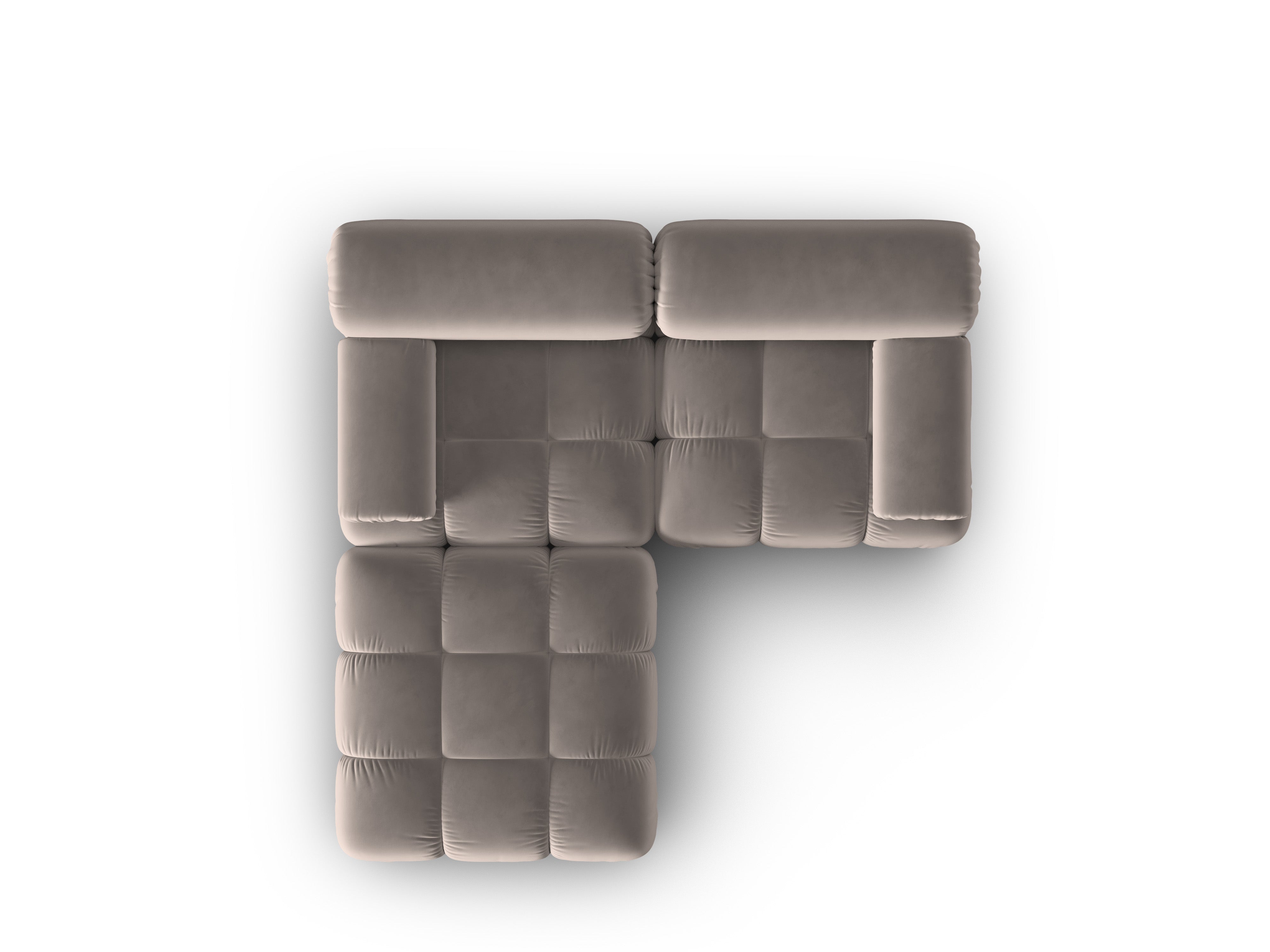 Velvet hoekbank 3-zits CORTINA cappuccino