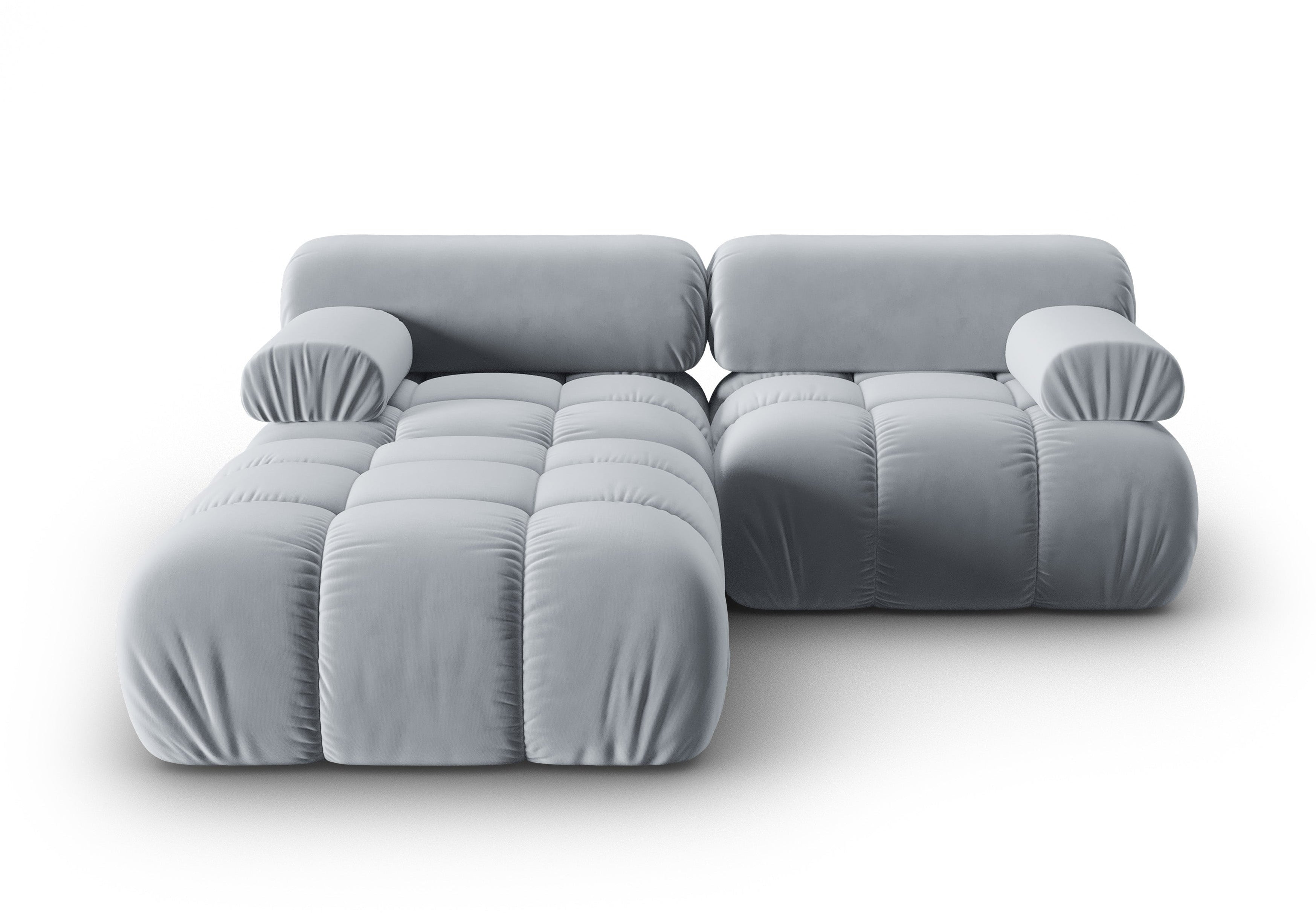 Narożnik aksamitny 3-osobowy CORTINA błękitny – Cosmopolitan Design