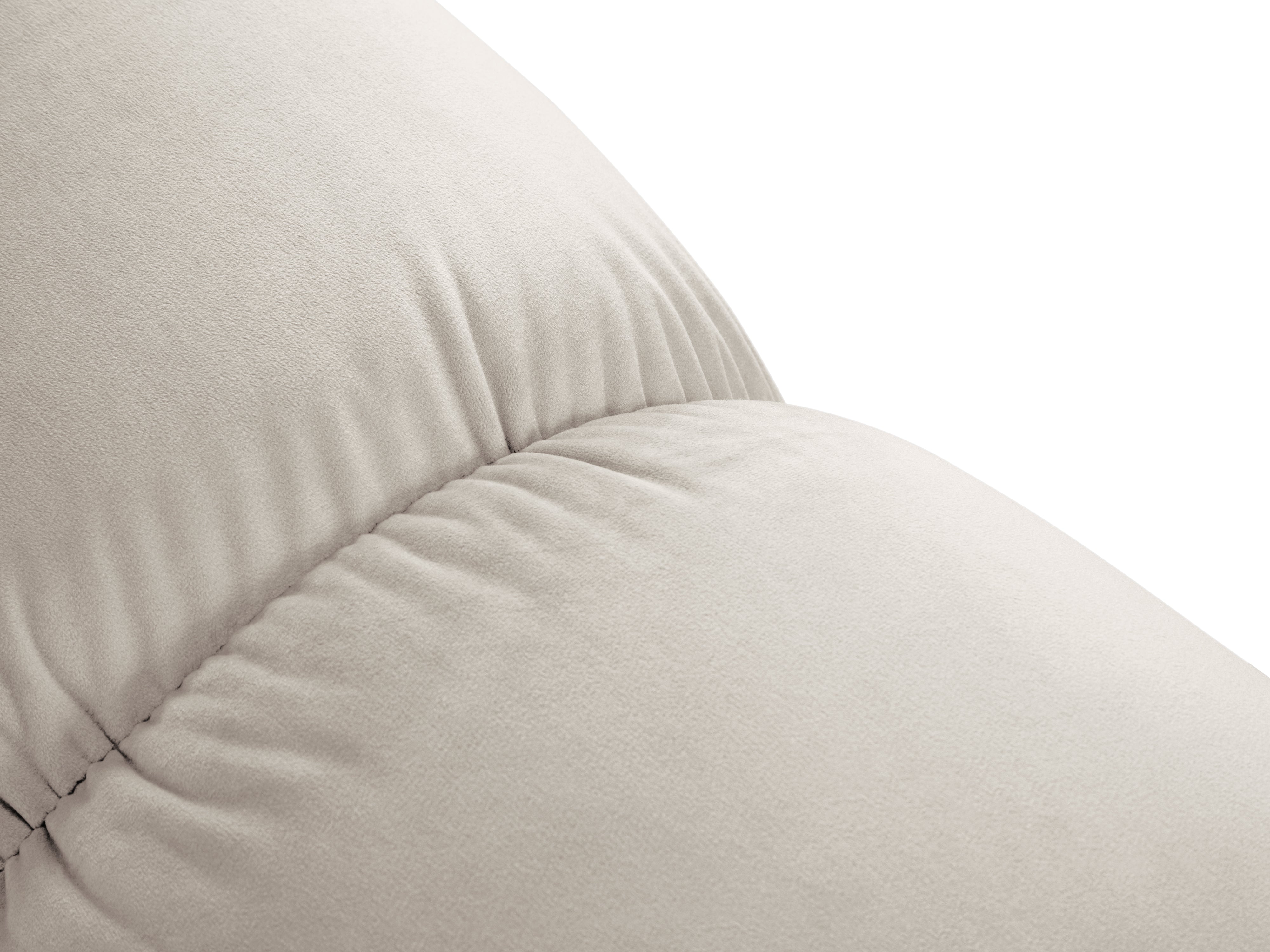 Fluwelen hoekbank voor 4 personen, links CORTINA beige