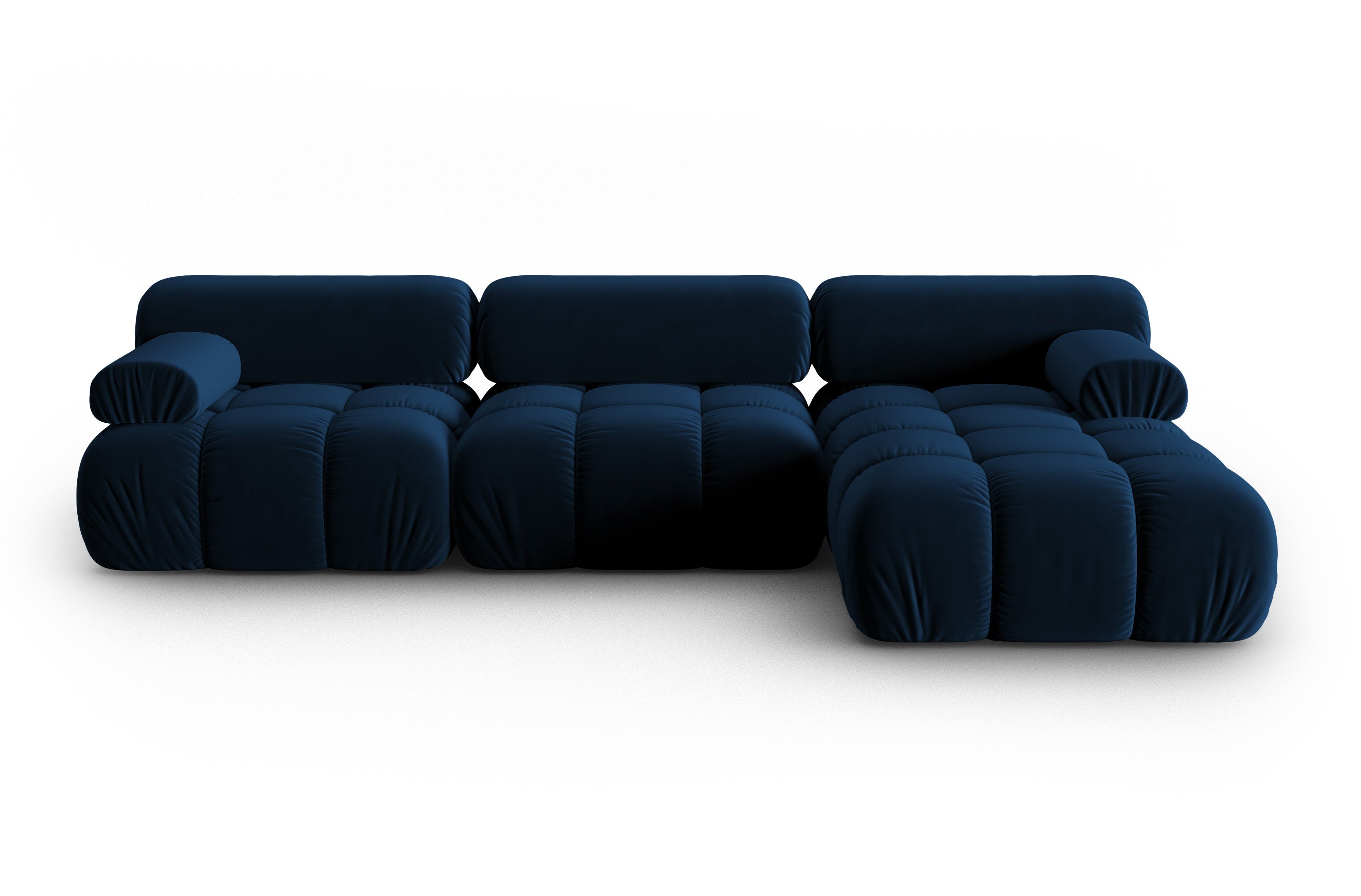 Velvet Corner Sofa for 4 People Right-Handed CORTINA Royal Blue