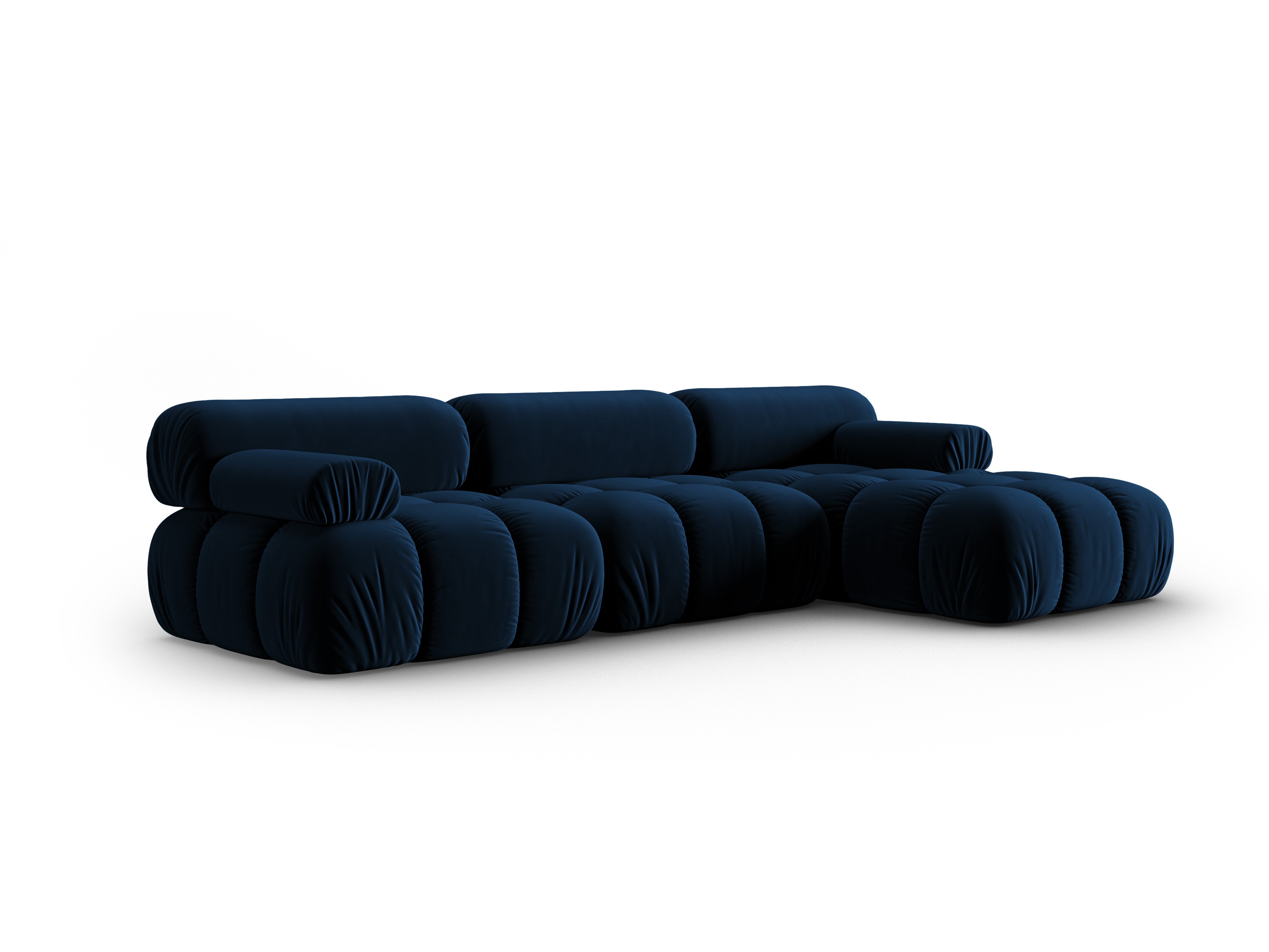 Velvet Corner Sofa for 4 People Right-Handed CORTINA Royal Blue