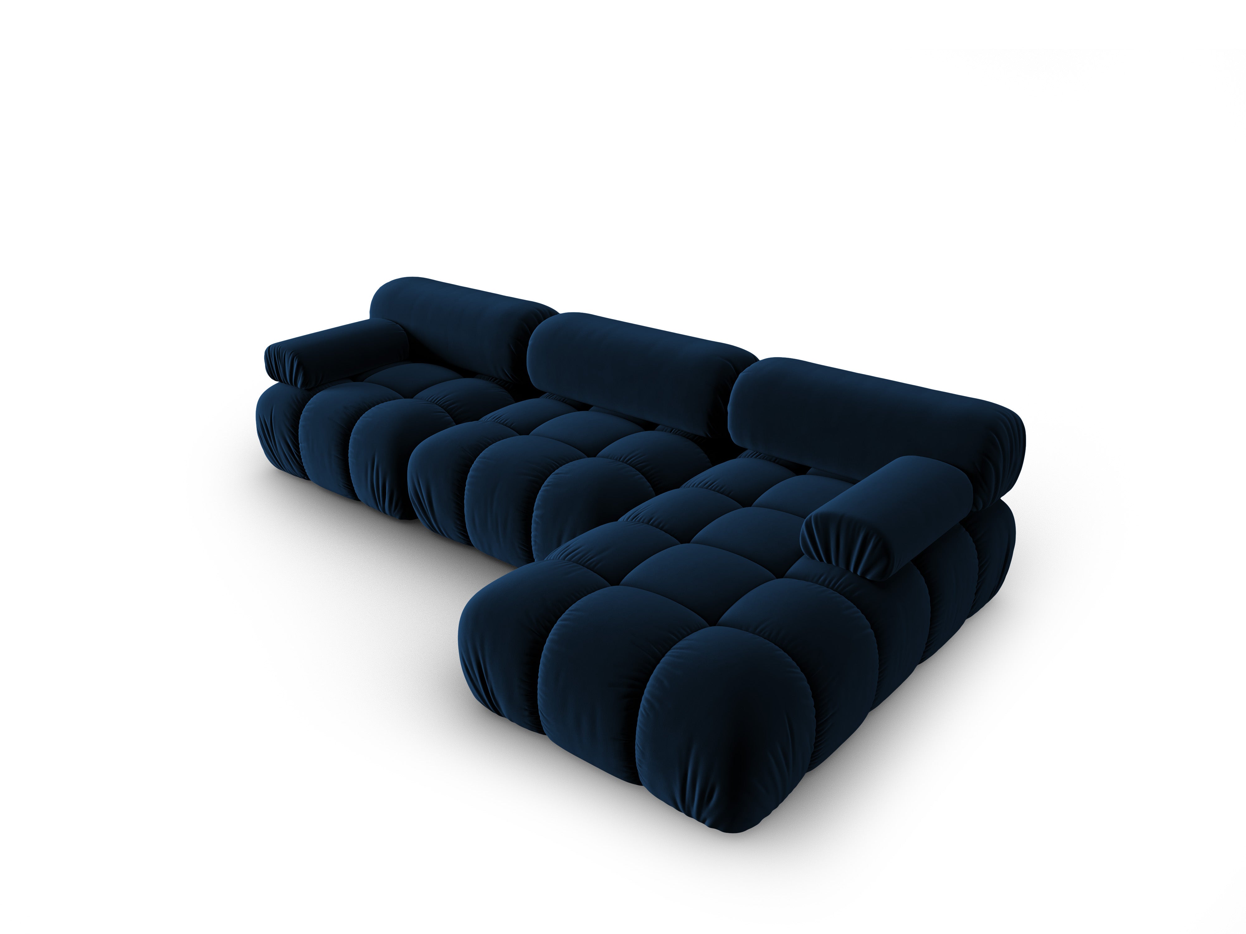 Velvet Corner Sofa for 4 People Right-Handed CORTINA Royal Blue