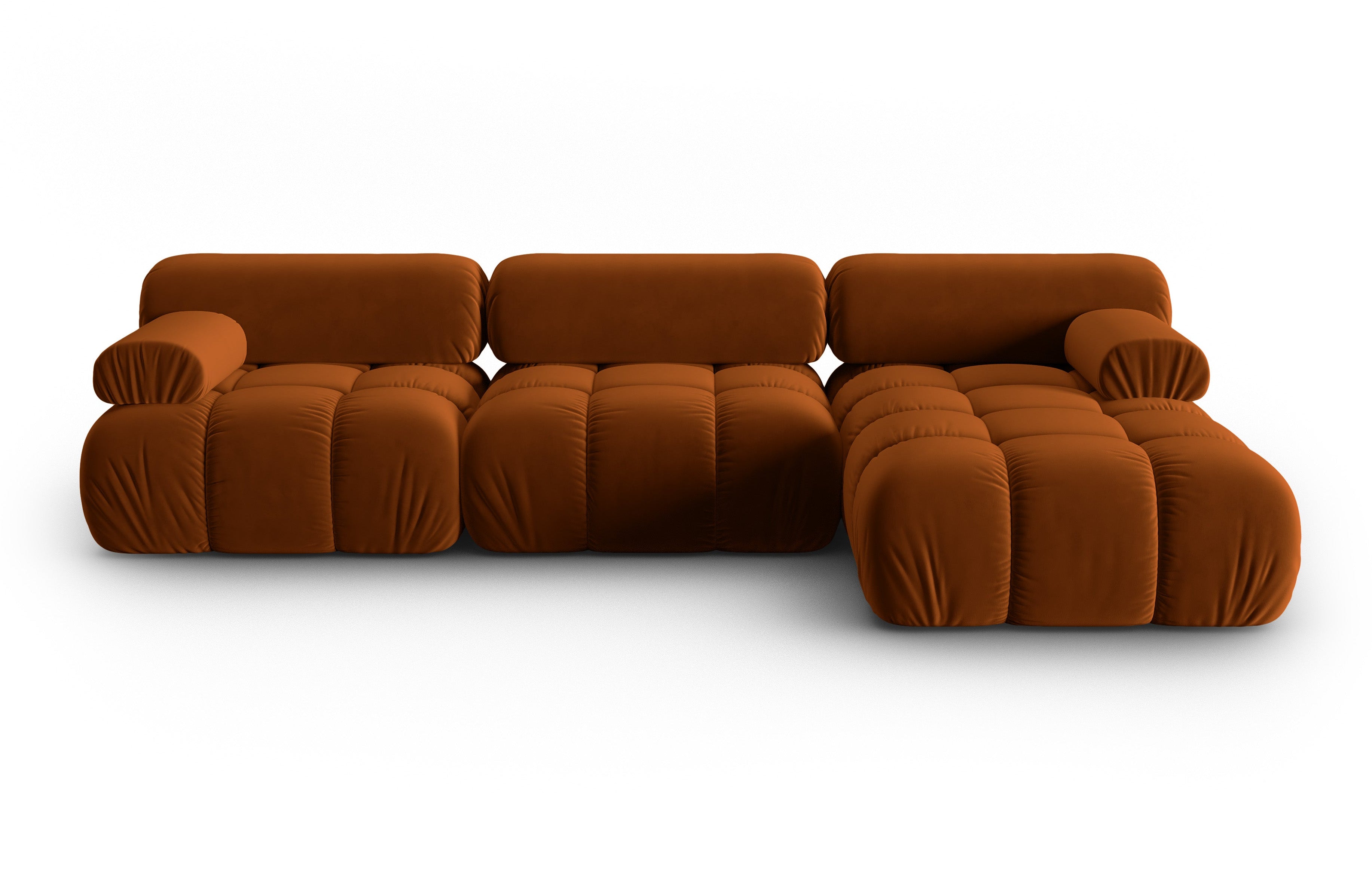 CORTINA Brick Velvet Right-Handed 4-Seater Corner Sofa