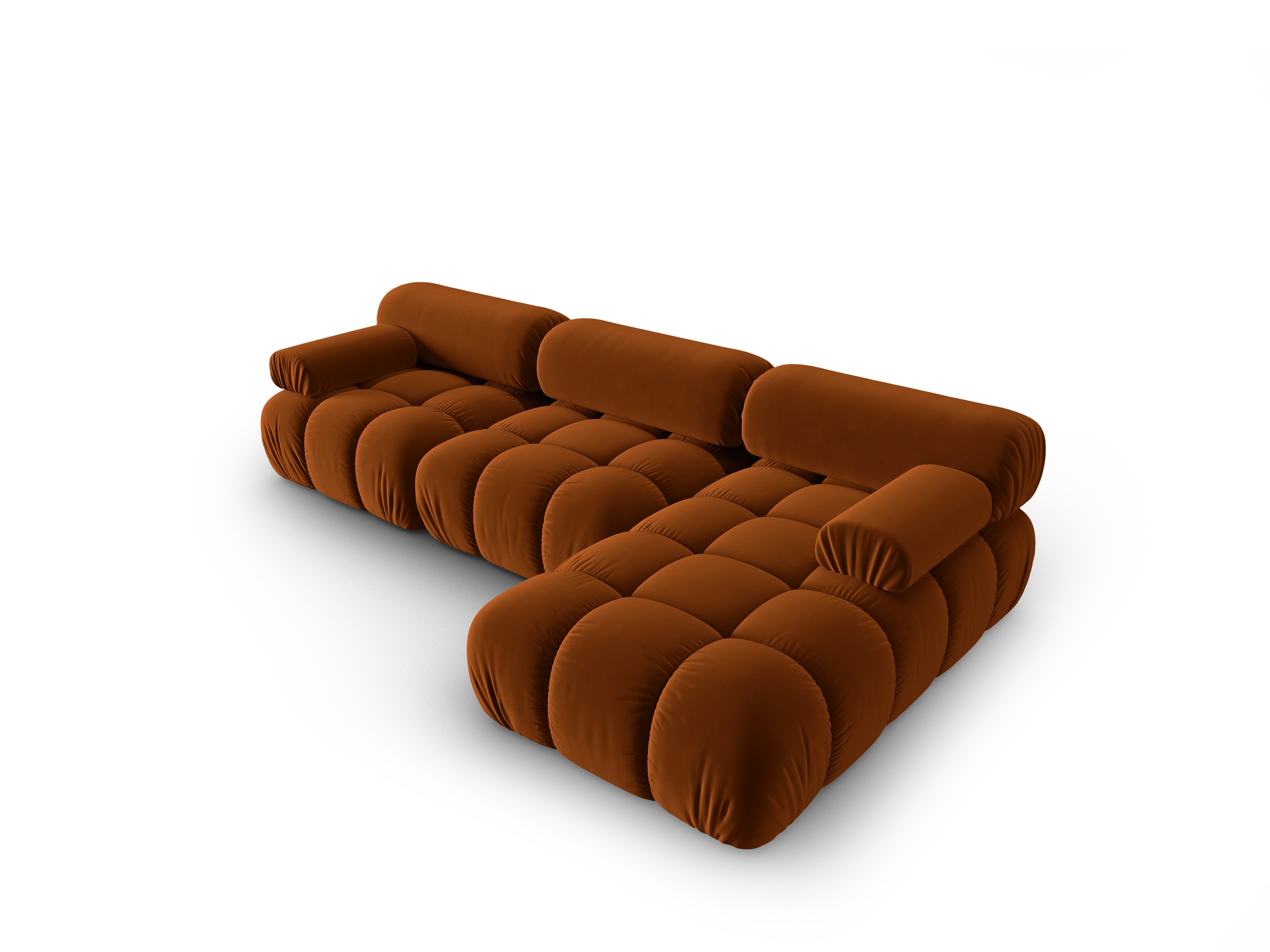 CORTINA Brick Velvet Right-Handed 4-Seater Corner Sofa