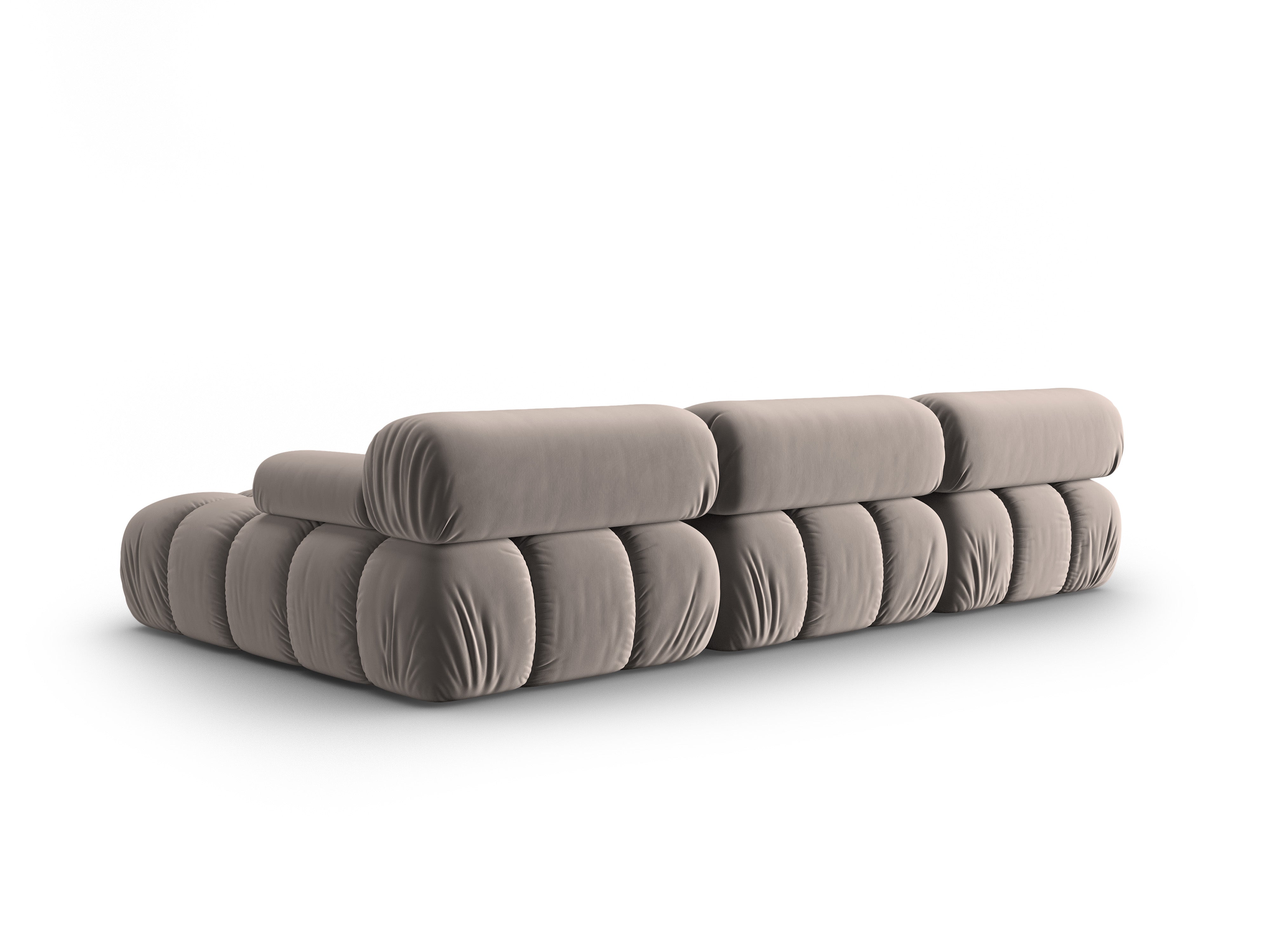 Samt-Ecksofa für 4 Personen rechts CORTINA cappuccino
