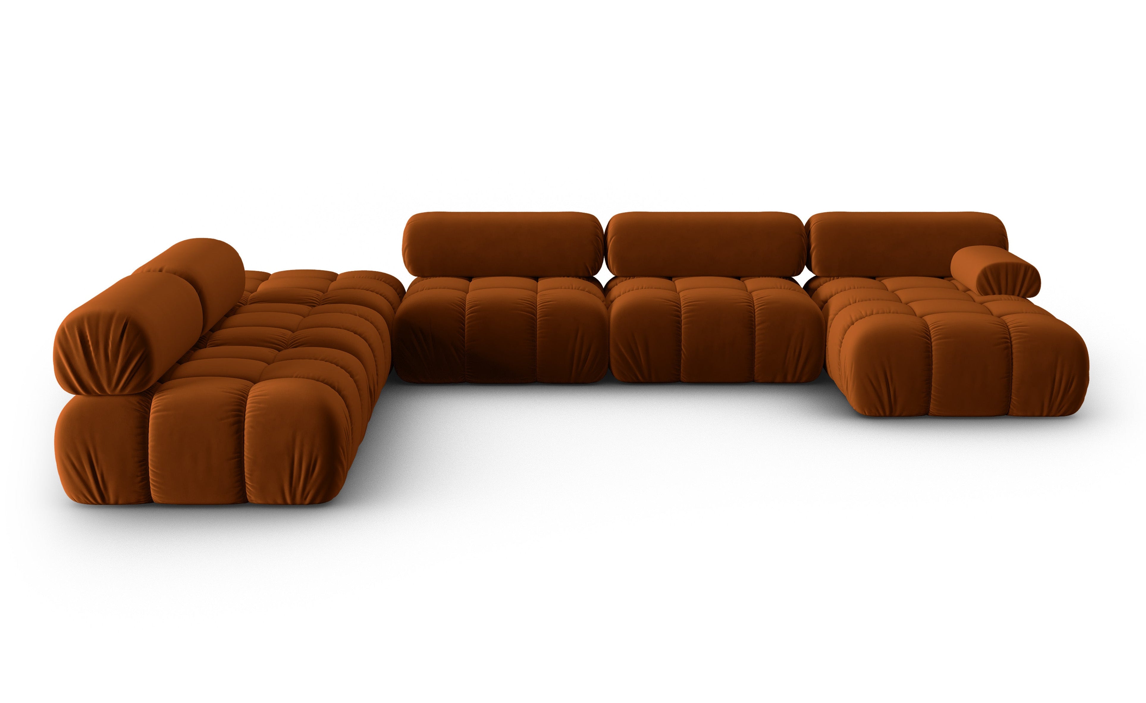 CORTINA Brick Left-Handed Velvet Panoramic Corner Sofa