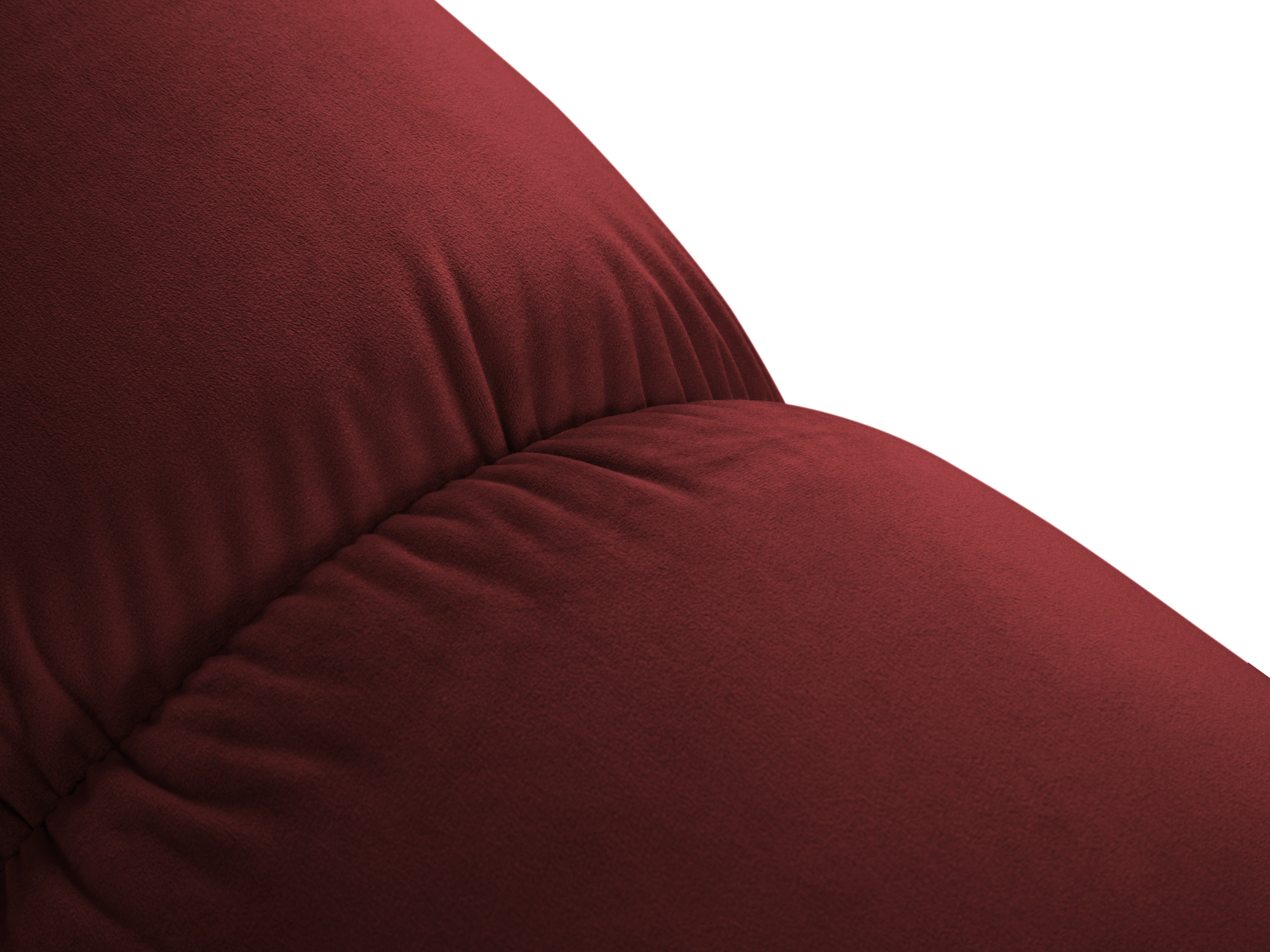 CORTINA Right-Hand Velvet Panoramic Corner Sofa in Wine Red