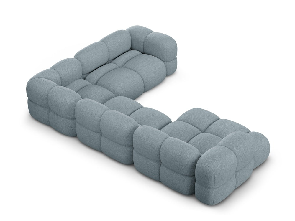 Right-facing U-shaped corner sofa LORETTO pastel blue