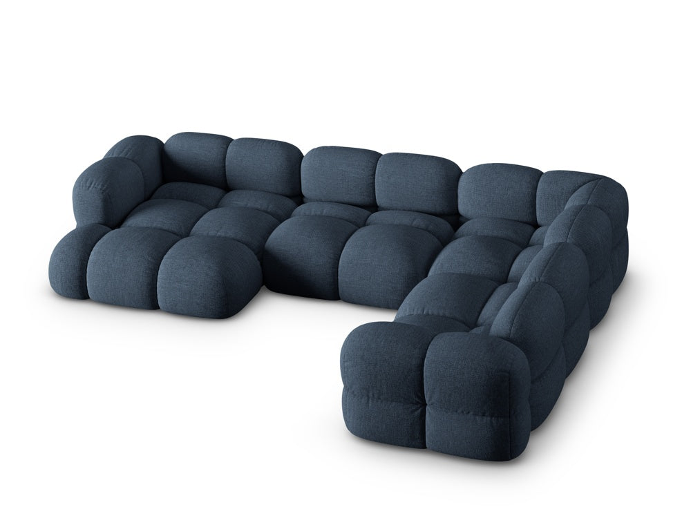 U-förmiger Ecksofa rechts LORETTO blau