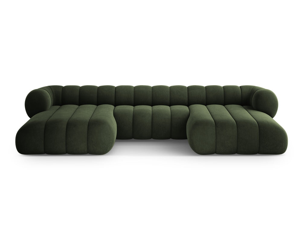 KOGE green velvet panoramic sofa for 6 people