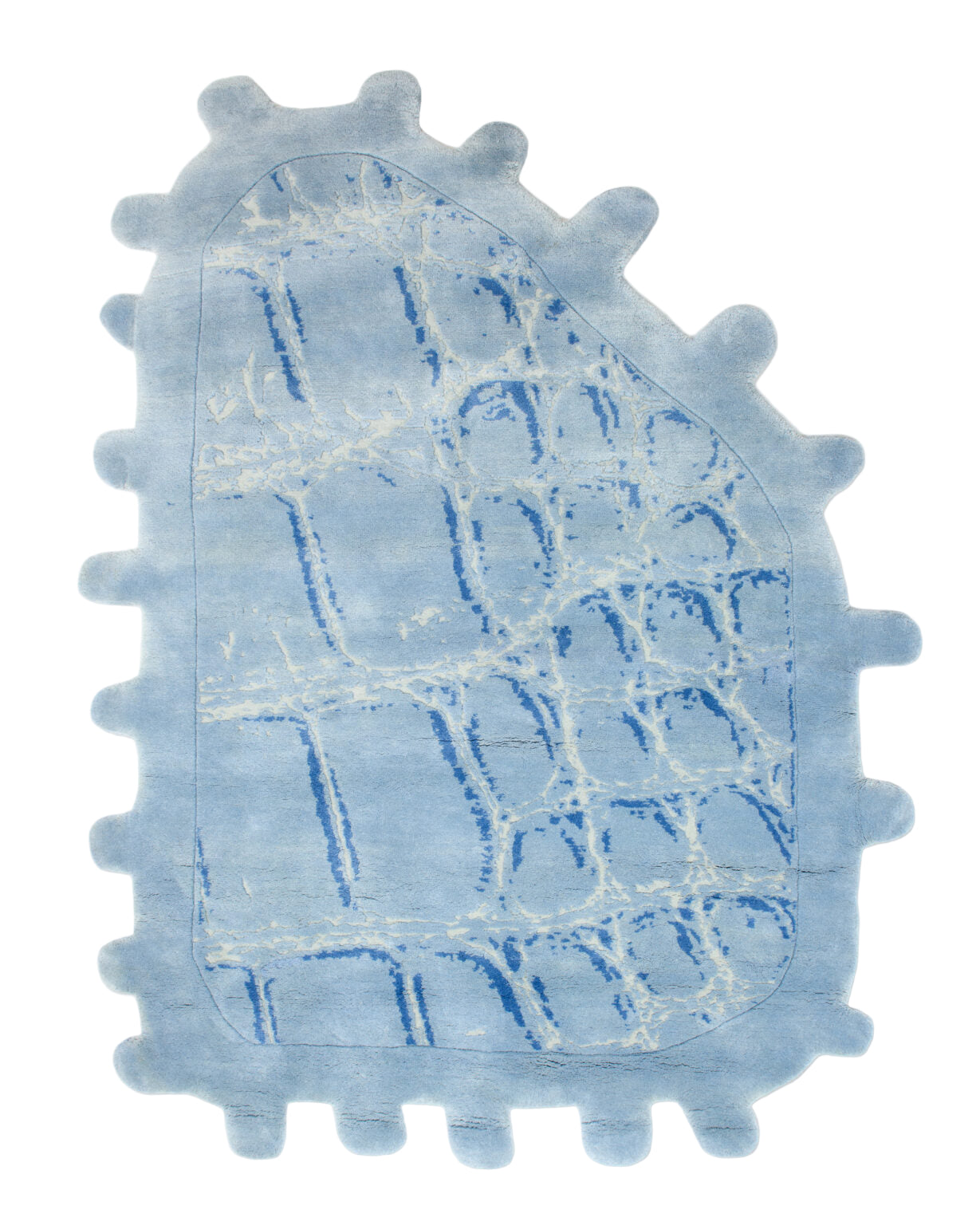 Asymmetrisch decoratief tapijt CROCODIL blauw