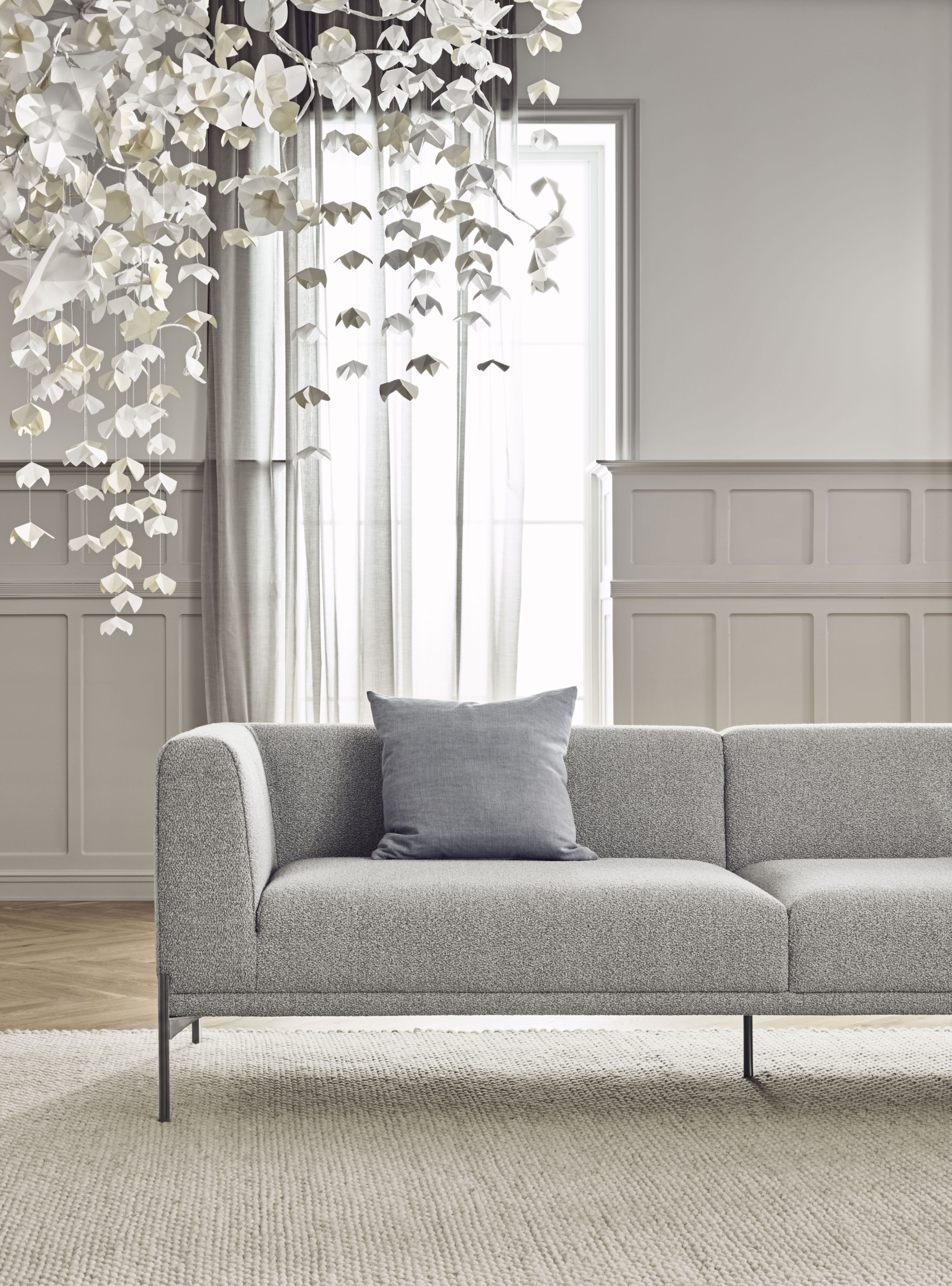 Symmetrical corner 6-seater caisa gray steel base