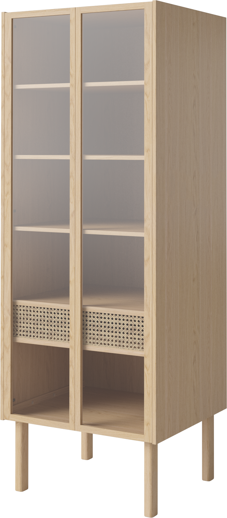 Kleiderschrank mit Glastüren Cana gebleichte Eiche Holz