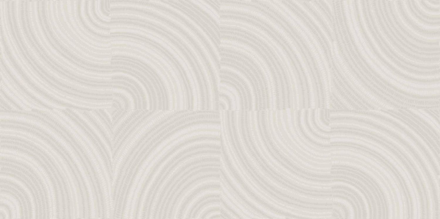 Structural textile wallpaper with a geometric pattern ALENTOURS - IVORY ORANGE ivory