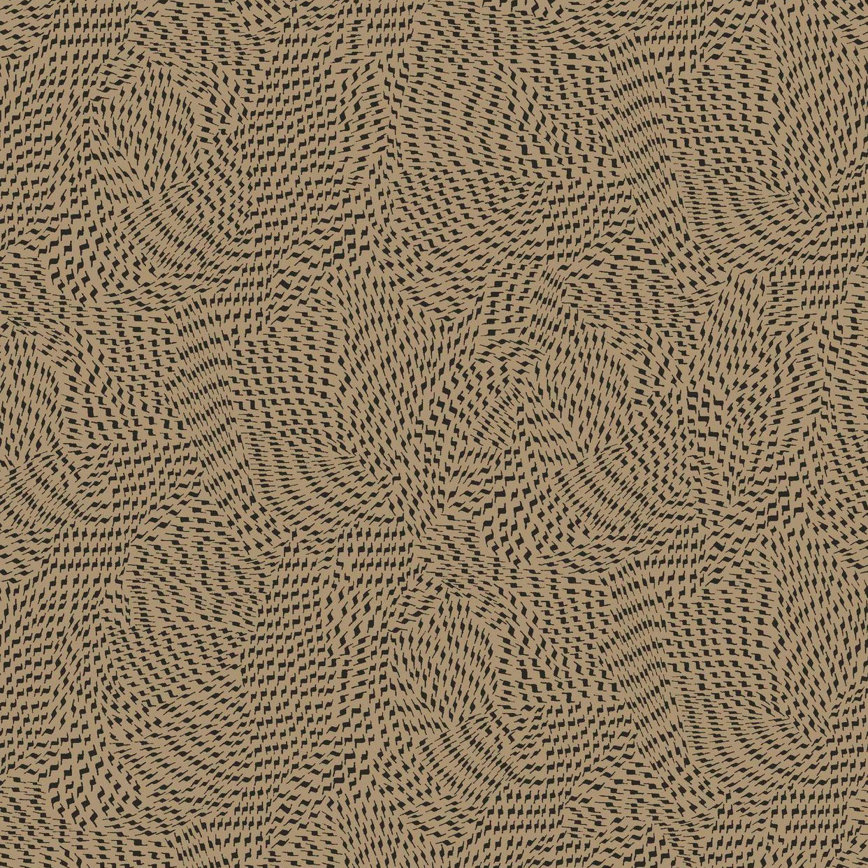 Wallpaper with Abstract Pattern PASSY - DORE/NOIR Brown with Black