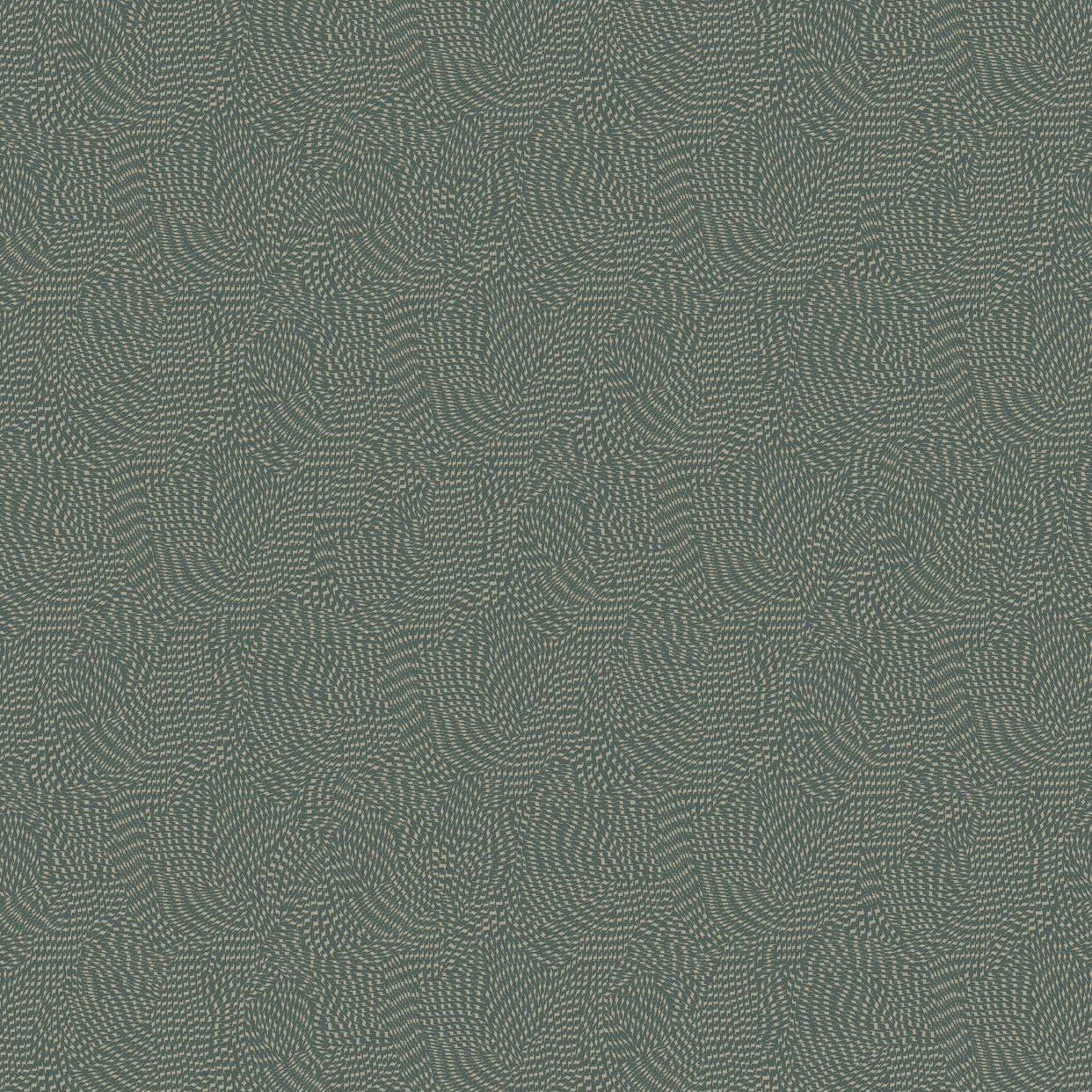 Behang met abstract patroon PASSY - VERT DE GRIS FONCE/BEIGE groen met beige