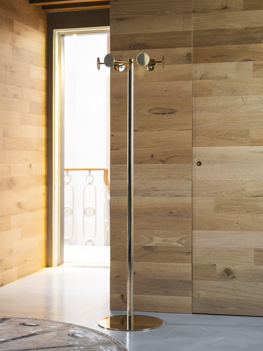 CHAPERON silver standing coat rack