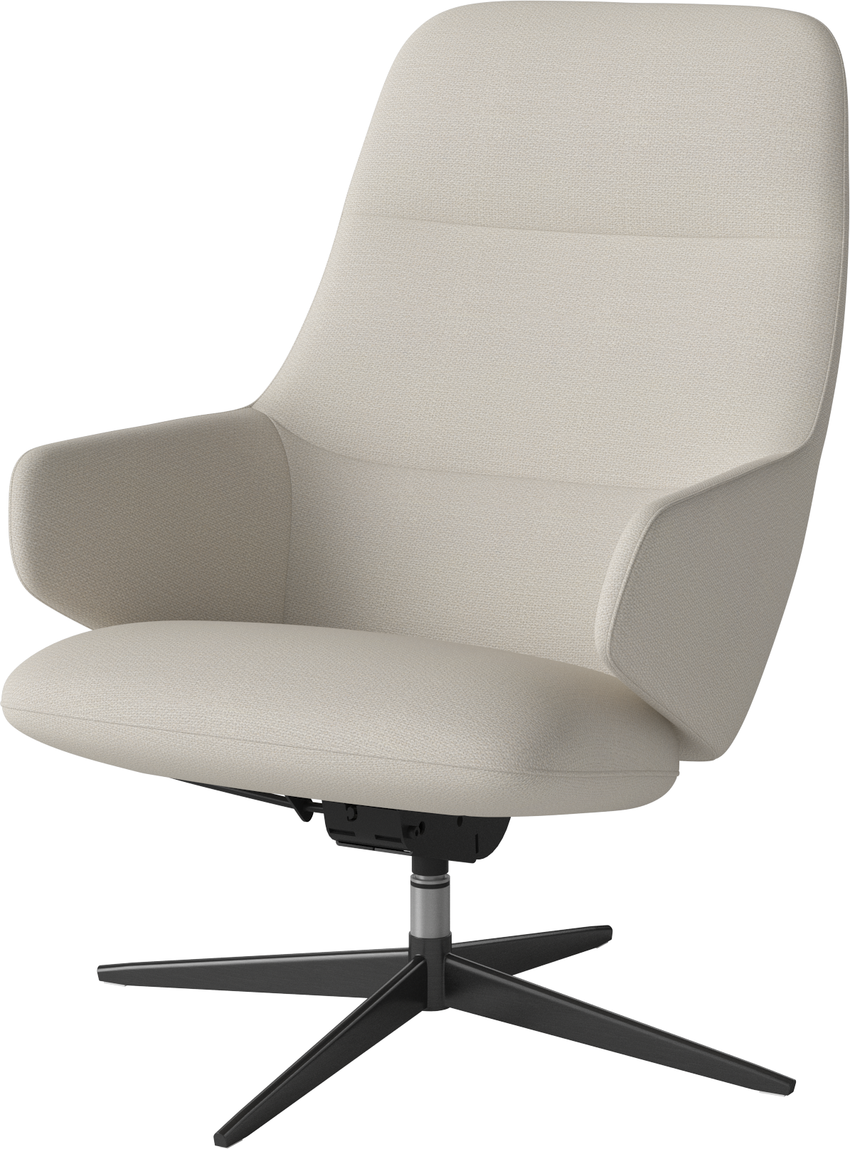 Gestoffeerde fauteuil CLARA zwarte metalen basis