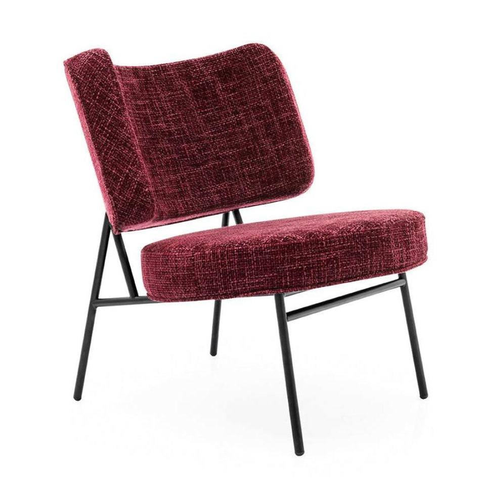 Gevoerde COCO fauteuil met zwarte basis