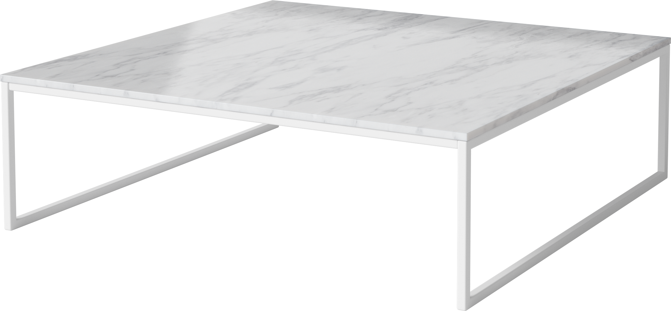 Salontafel COMO witte stalen basis