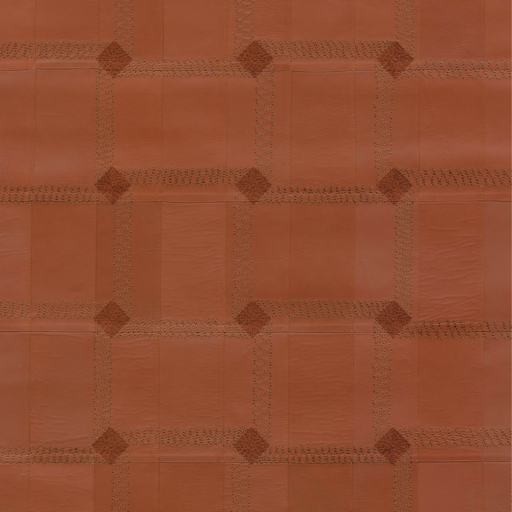 Natürliche Leder-Tapete mit geometrischem Muster CASSONE Terrakotta