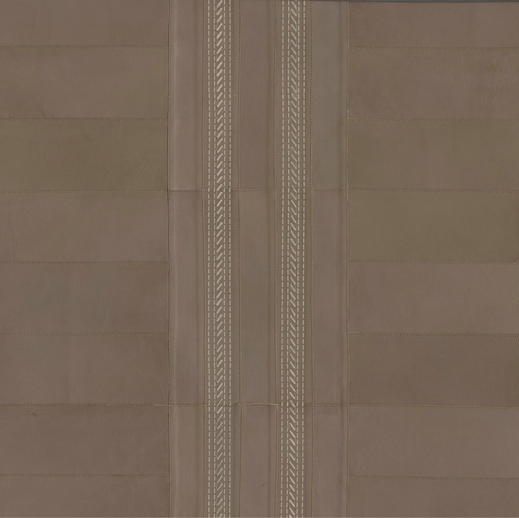 Natural leather wallpaper with geometric pattern GAMBISON gray-brown