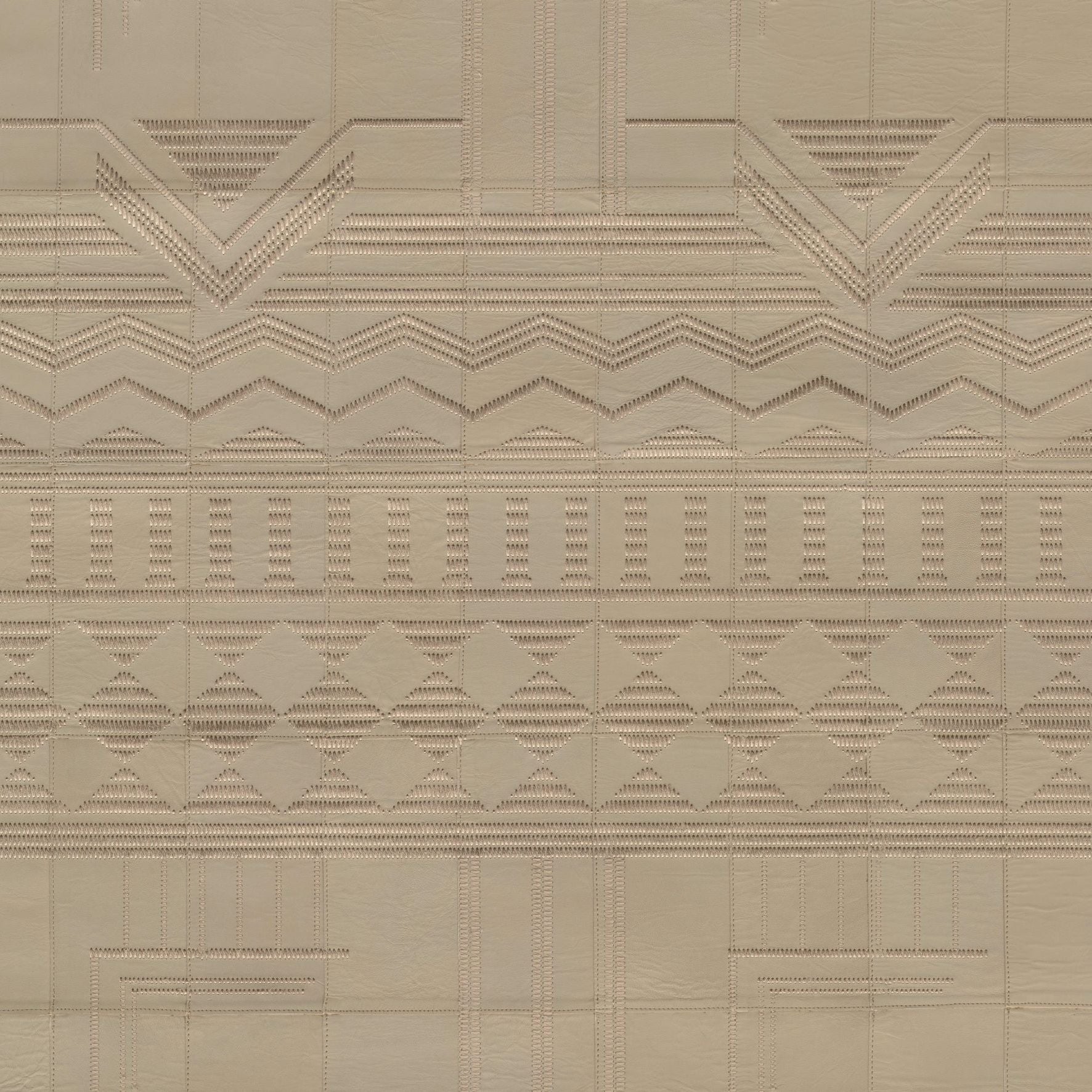 Natural leather wallpaper with geometric pattern PALAZZO beige