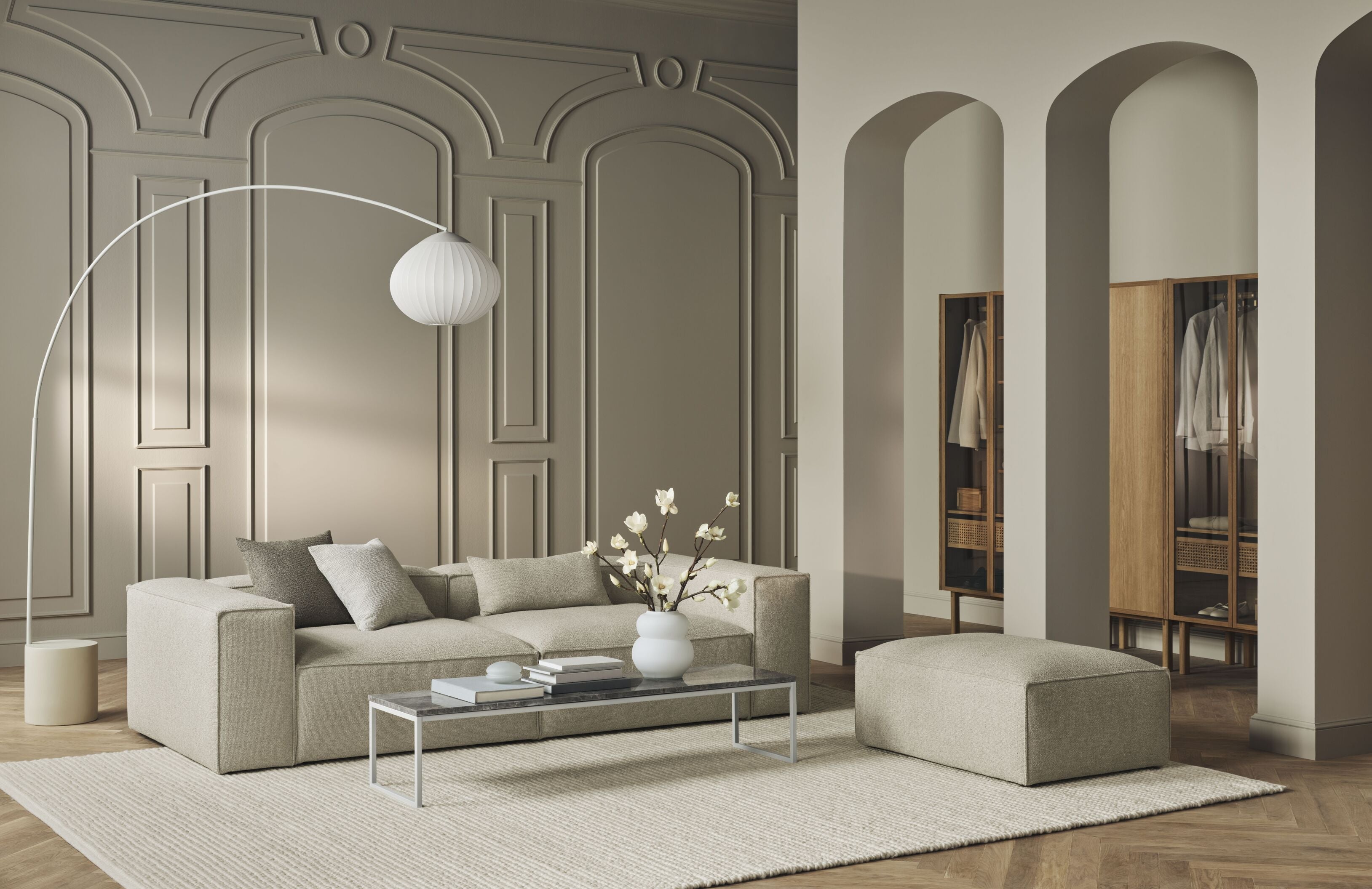 Wardrobe with glass doors Cana Oak wood