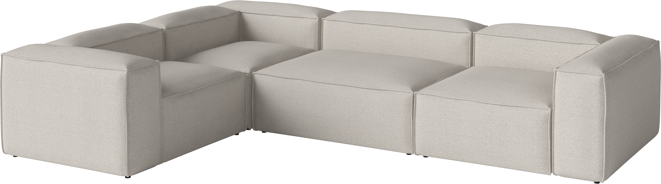 Links 4-module hoekbank COSIMA gestoffeerd