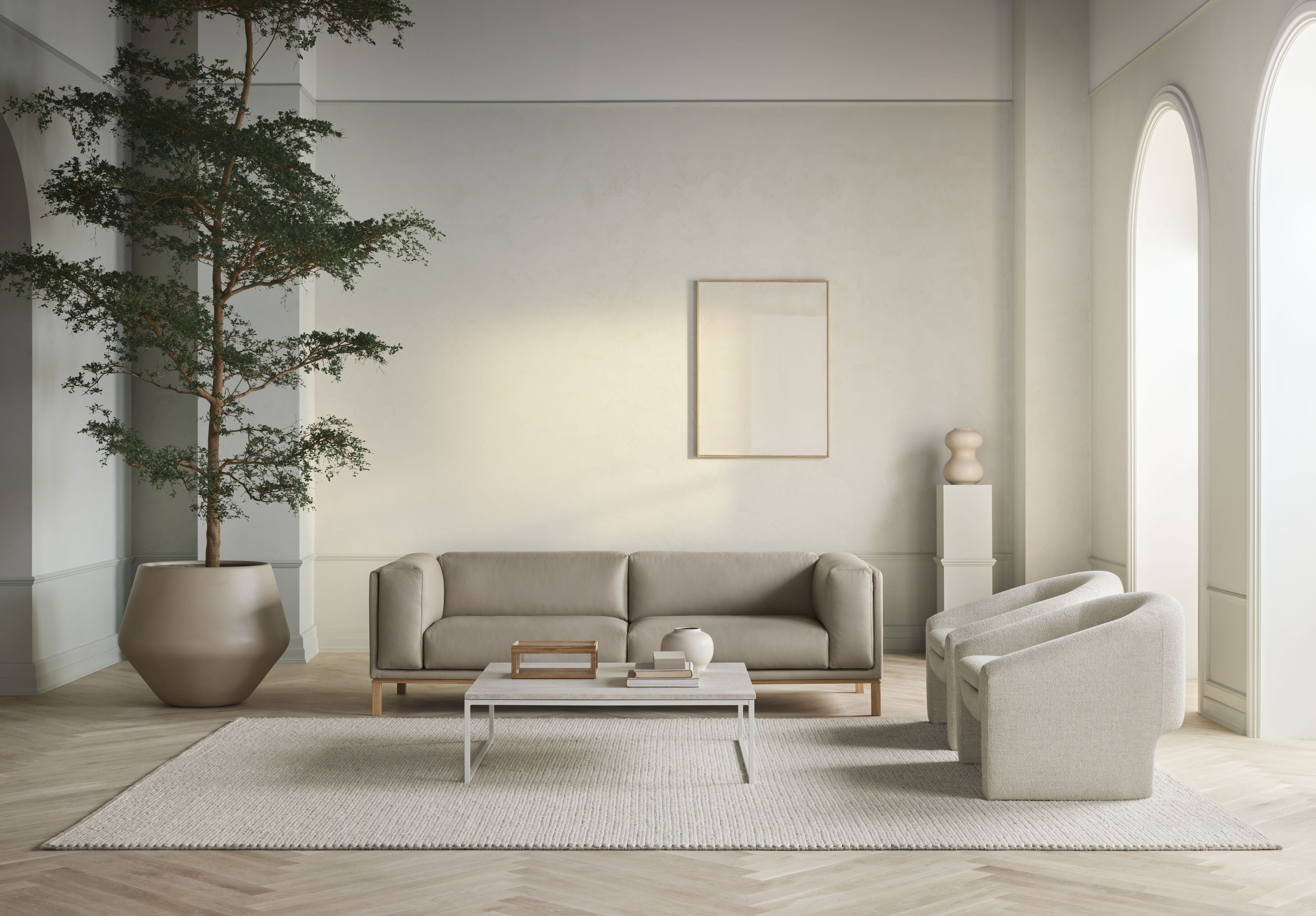 Sofa 2-module COSY donkere basis