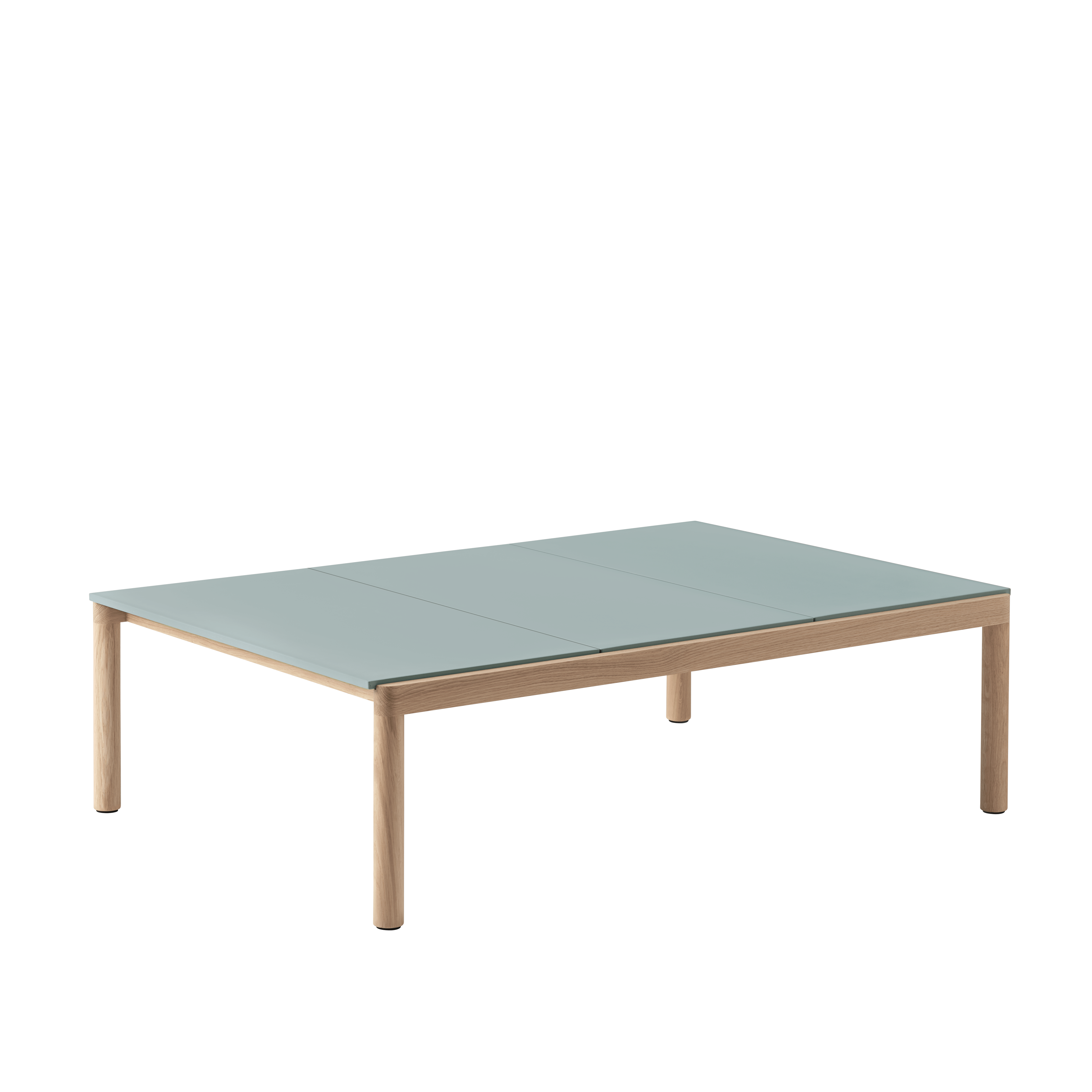 Salontafel COUPLE lichtblauw met eiken basis