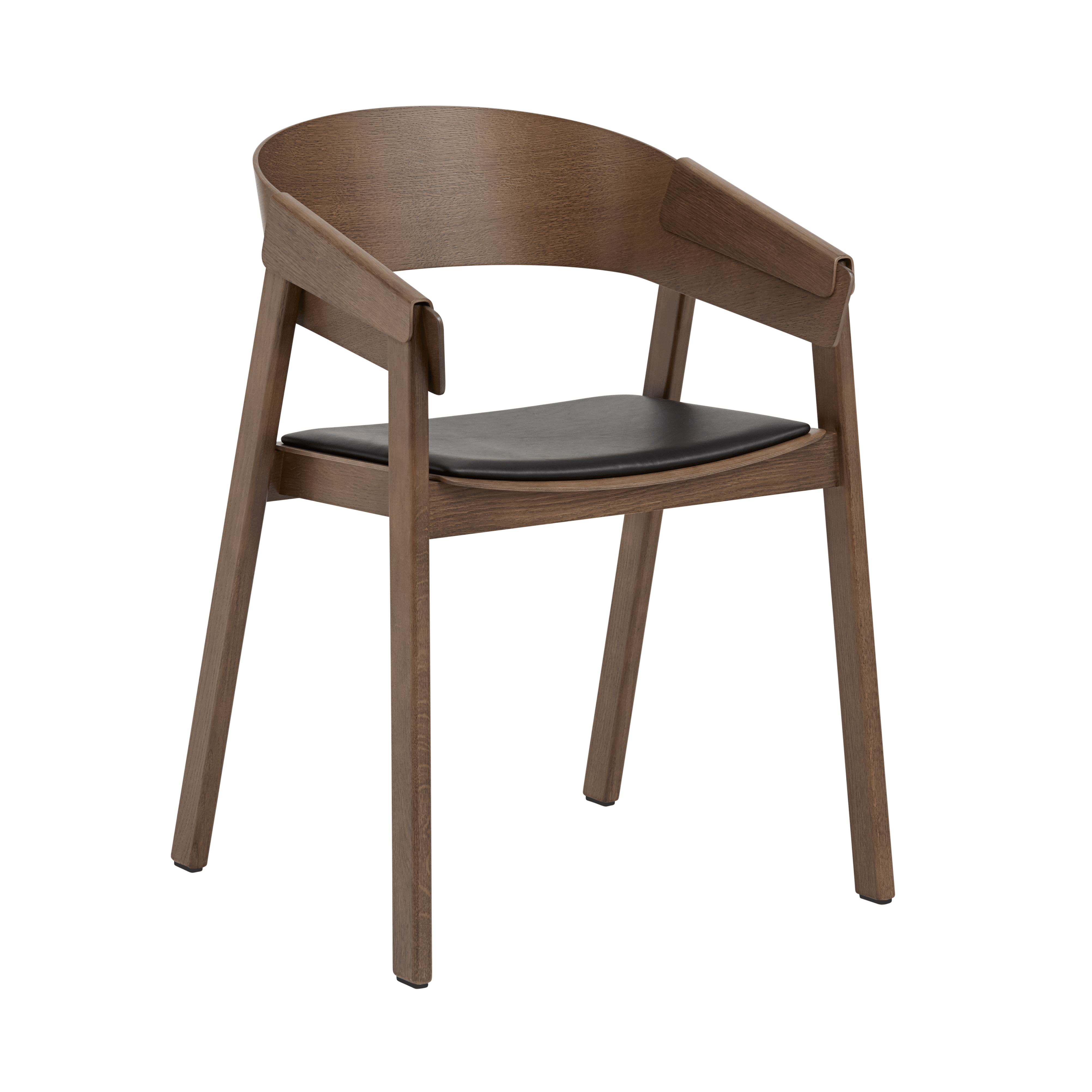 COVER fauteuil met armleuningen, gepersonaliseerd met een donkere eiken basis
