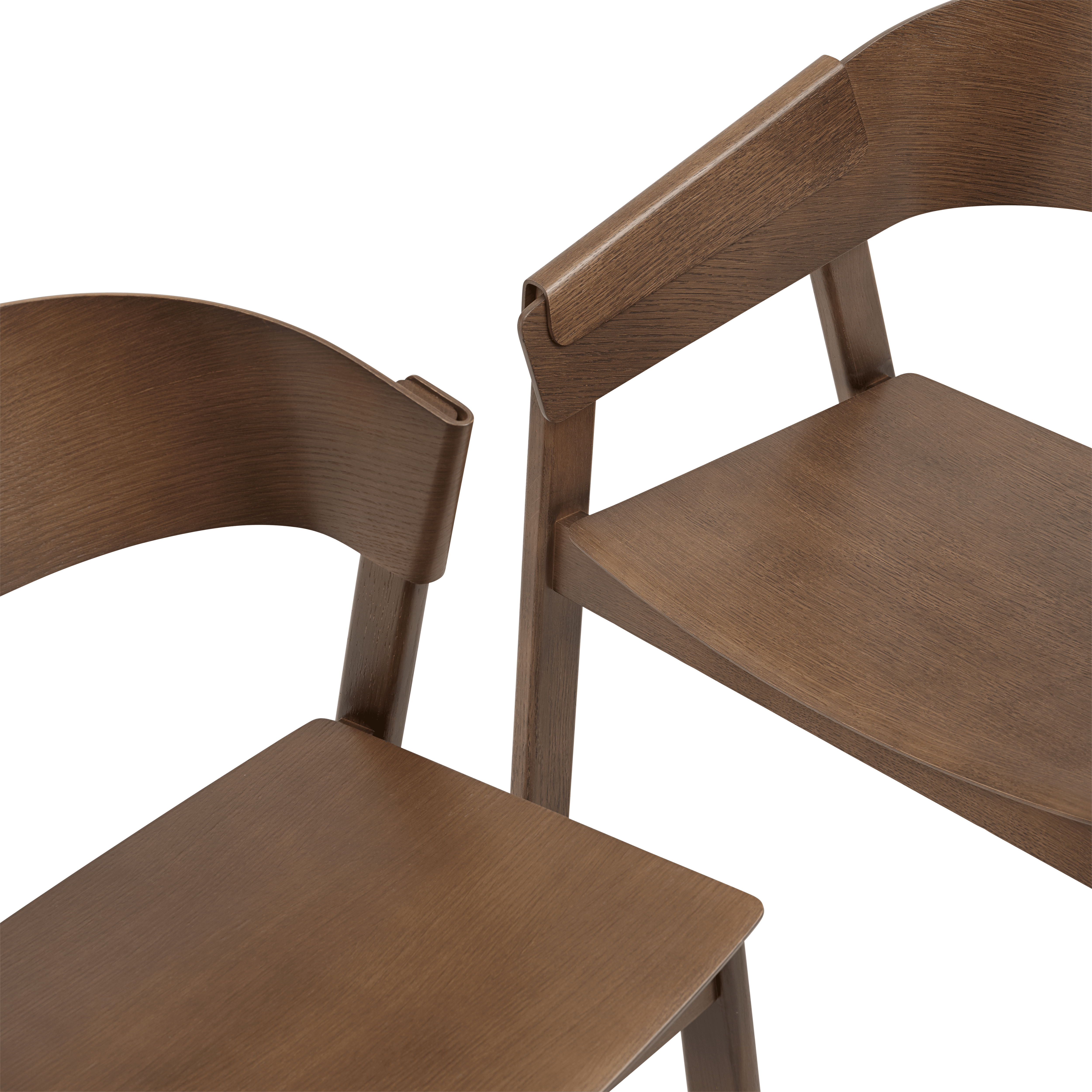 COVER Armchair with Armrests Dark Oak Veneer