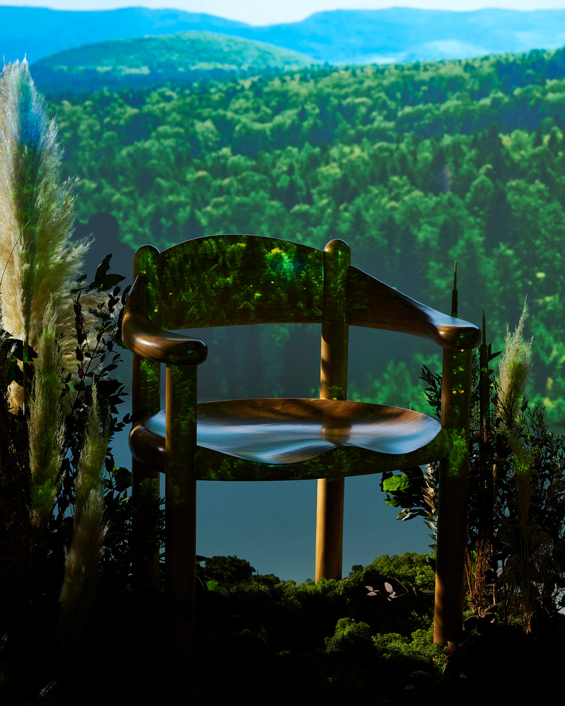 Stuhl mit Armlehnen DAUMILLER schwarz Kiefernholz