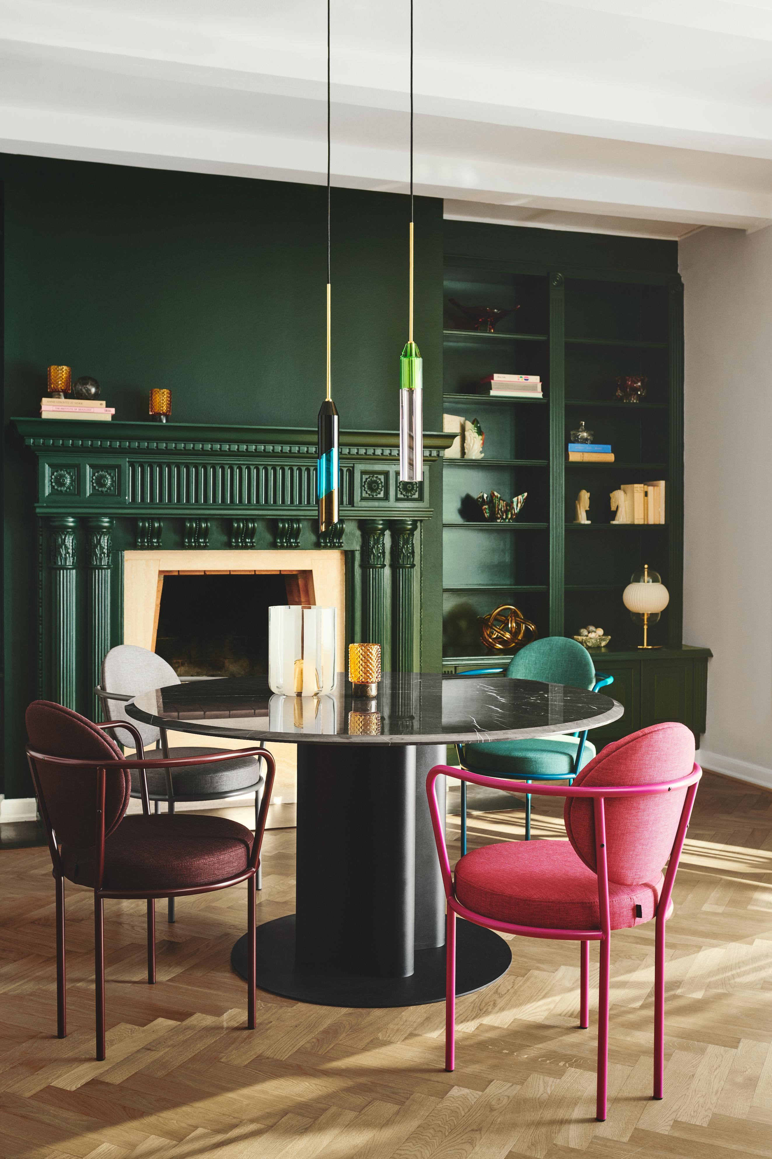 Pendelleuchte CARNIVAL NO. 3 schwarz mit blau und braun