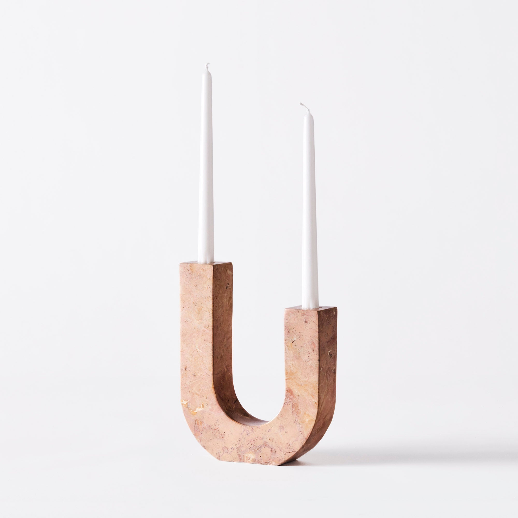 ARCO kaarsenhouder oranje marmer