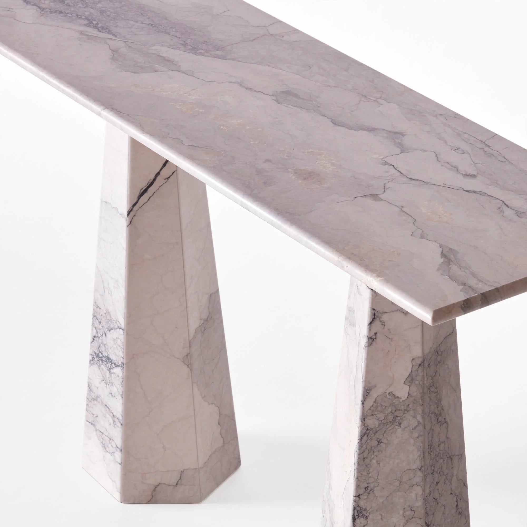 Konsola HEXAGON biały marmur do przedpokoju – Dusty Deco