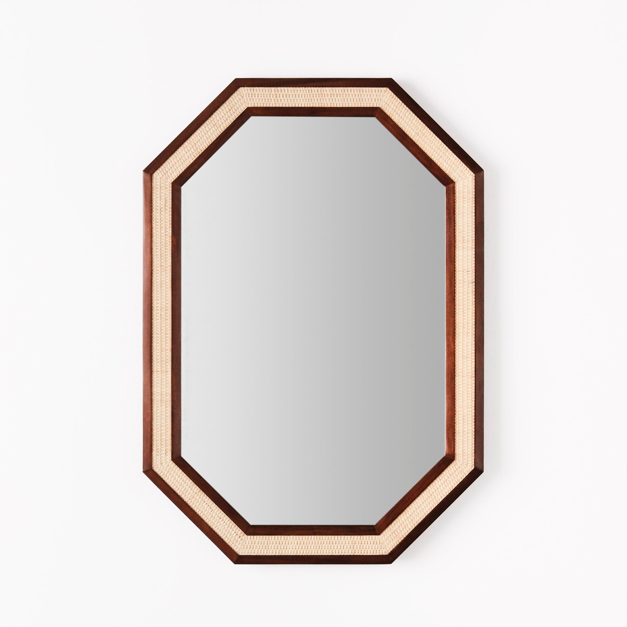 RATTAN Mirror Mahogany and Rattan