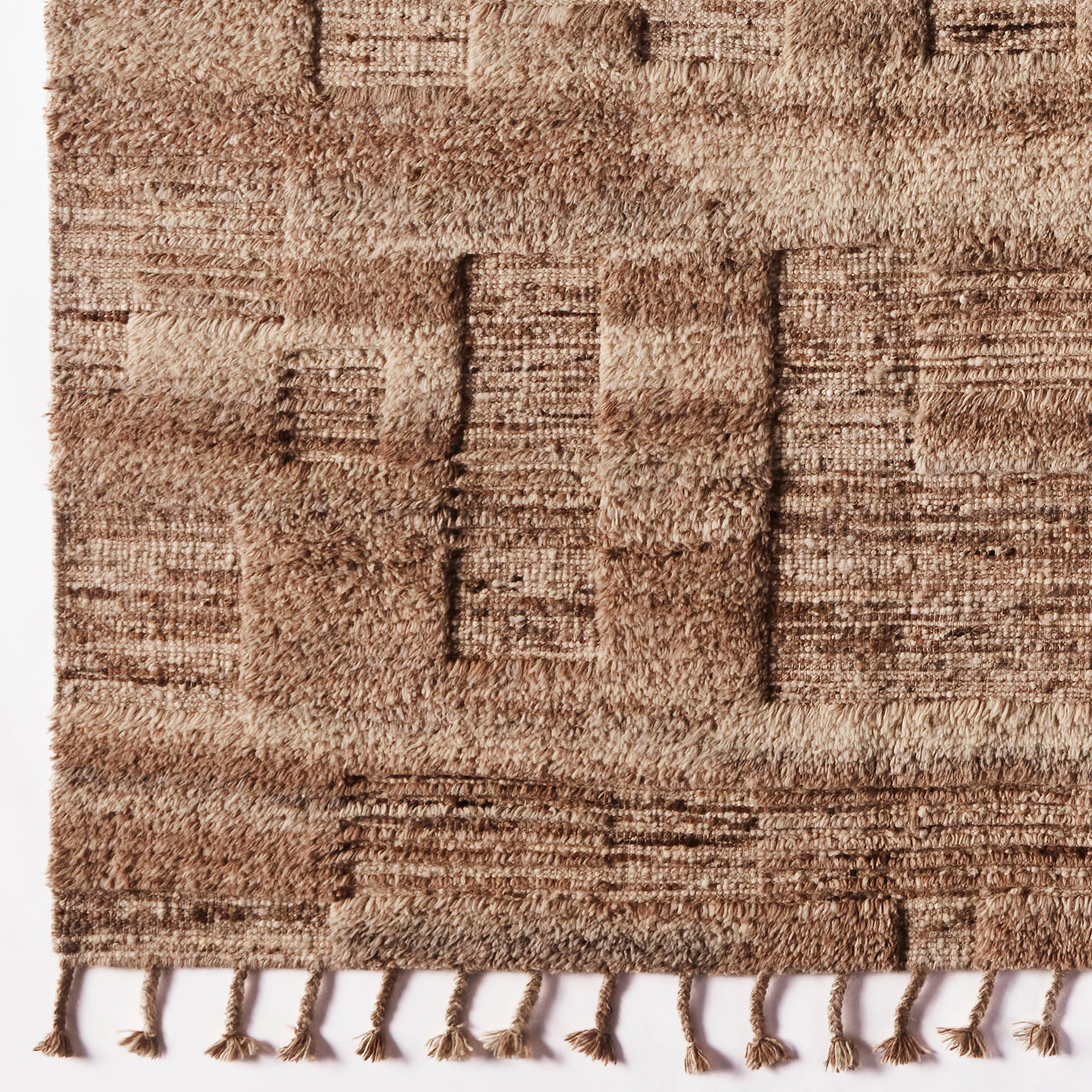 Vloerkleed BELLVER bruin met lange haren