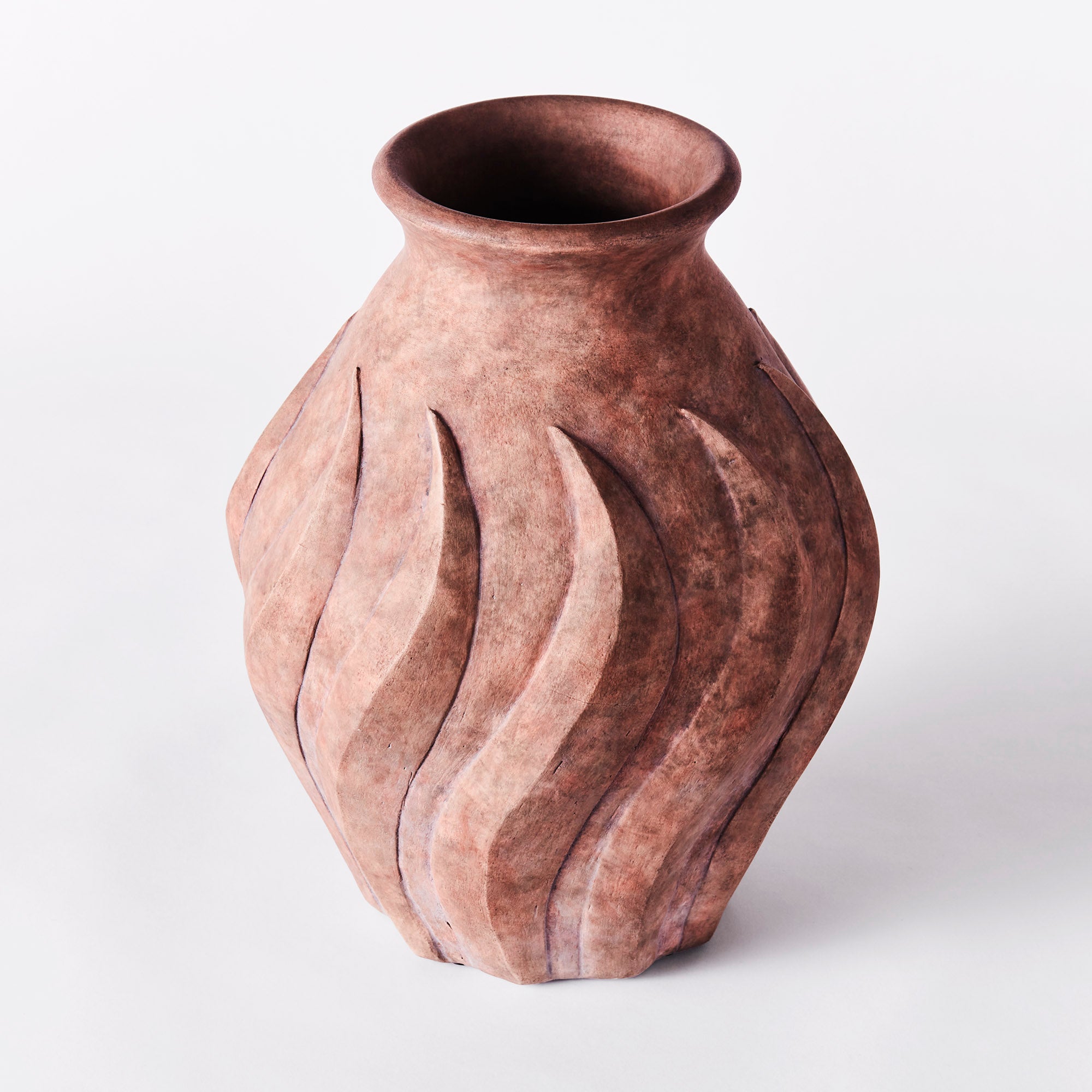 SWIRL vase brown ceramic