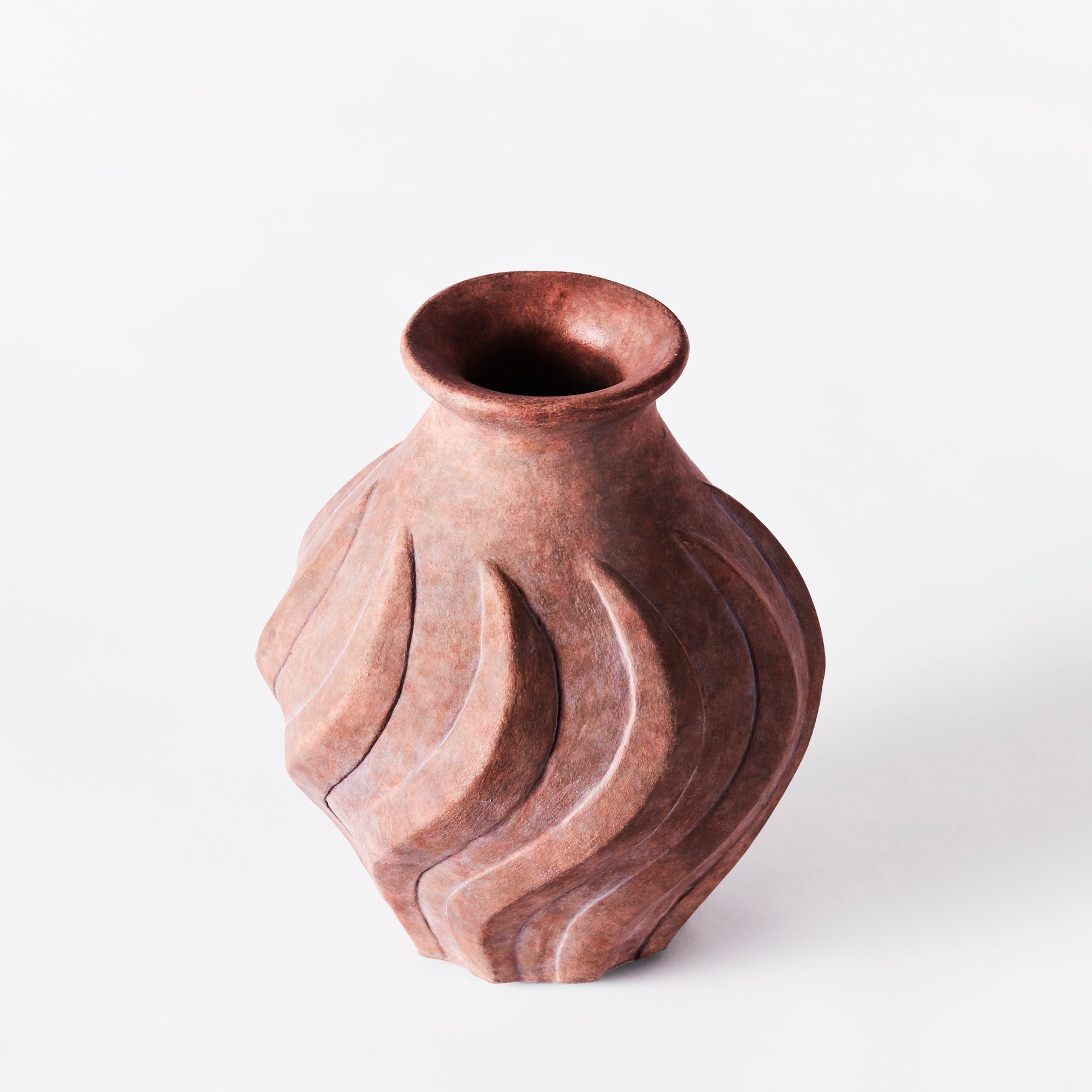 SWIRL vase brown ceramic