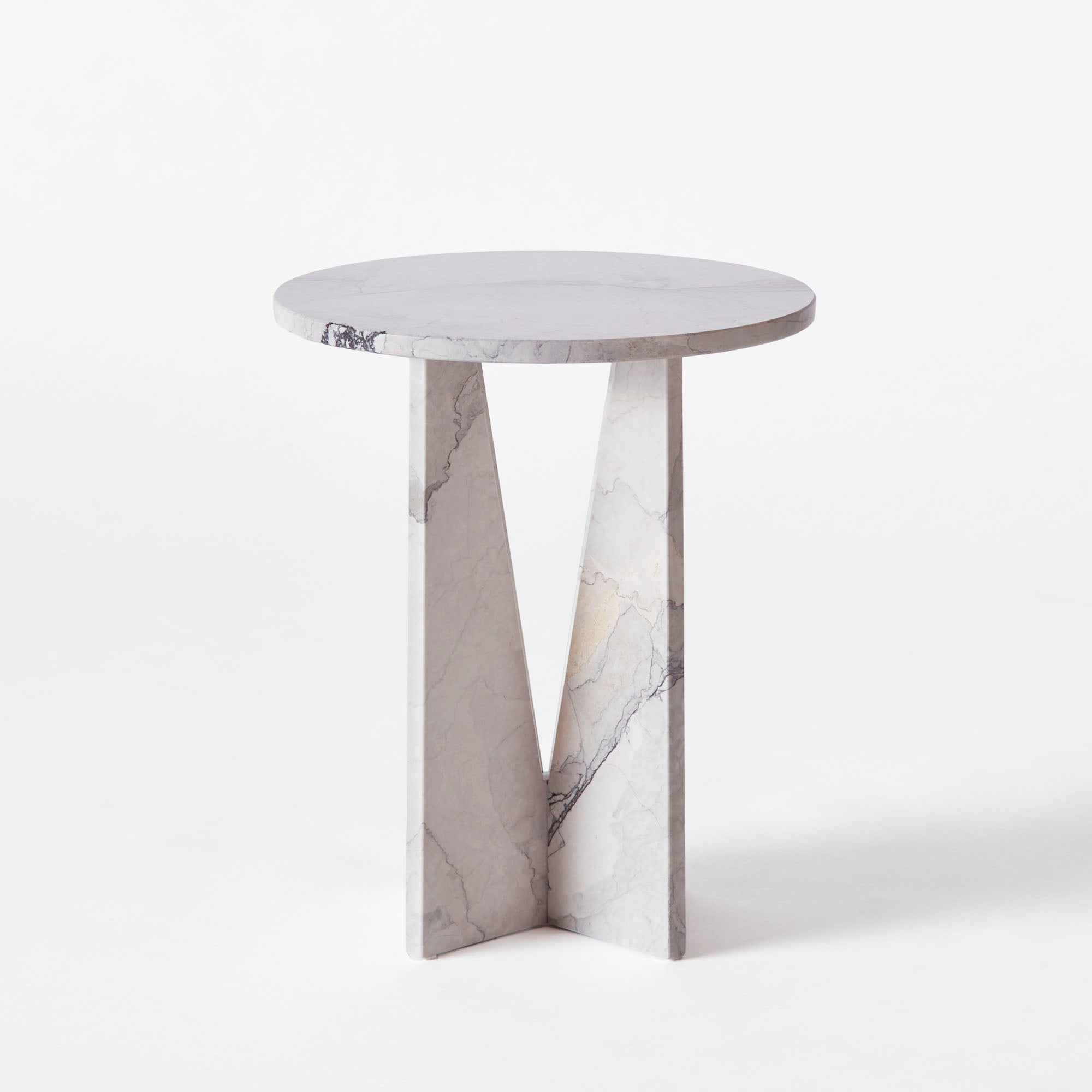 Bijzettafel V witte marmer