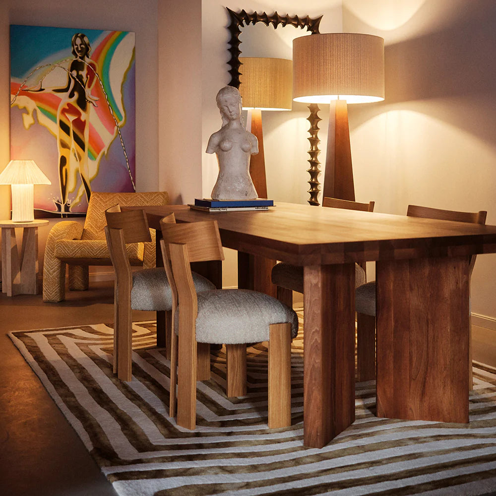 Psychedelic Labyrinth Rug Beige