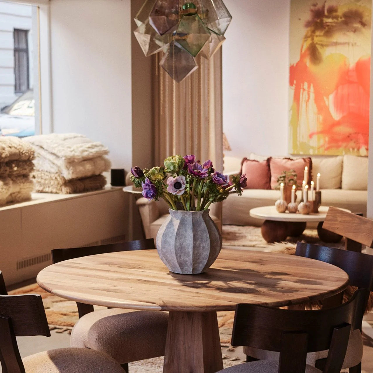 WEDGES vase gray ceramic