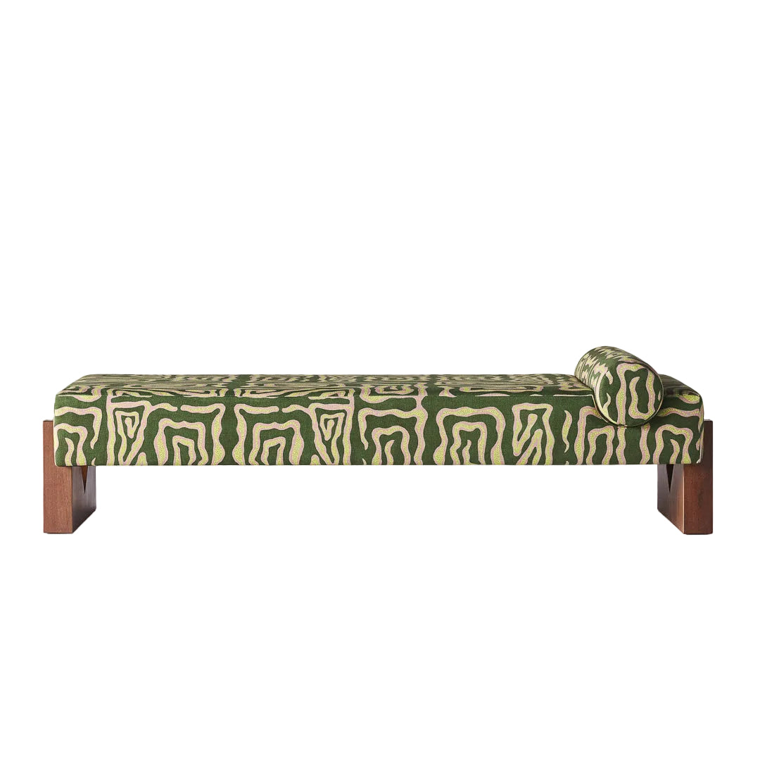 Daybed V green with beige pattern