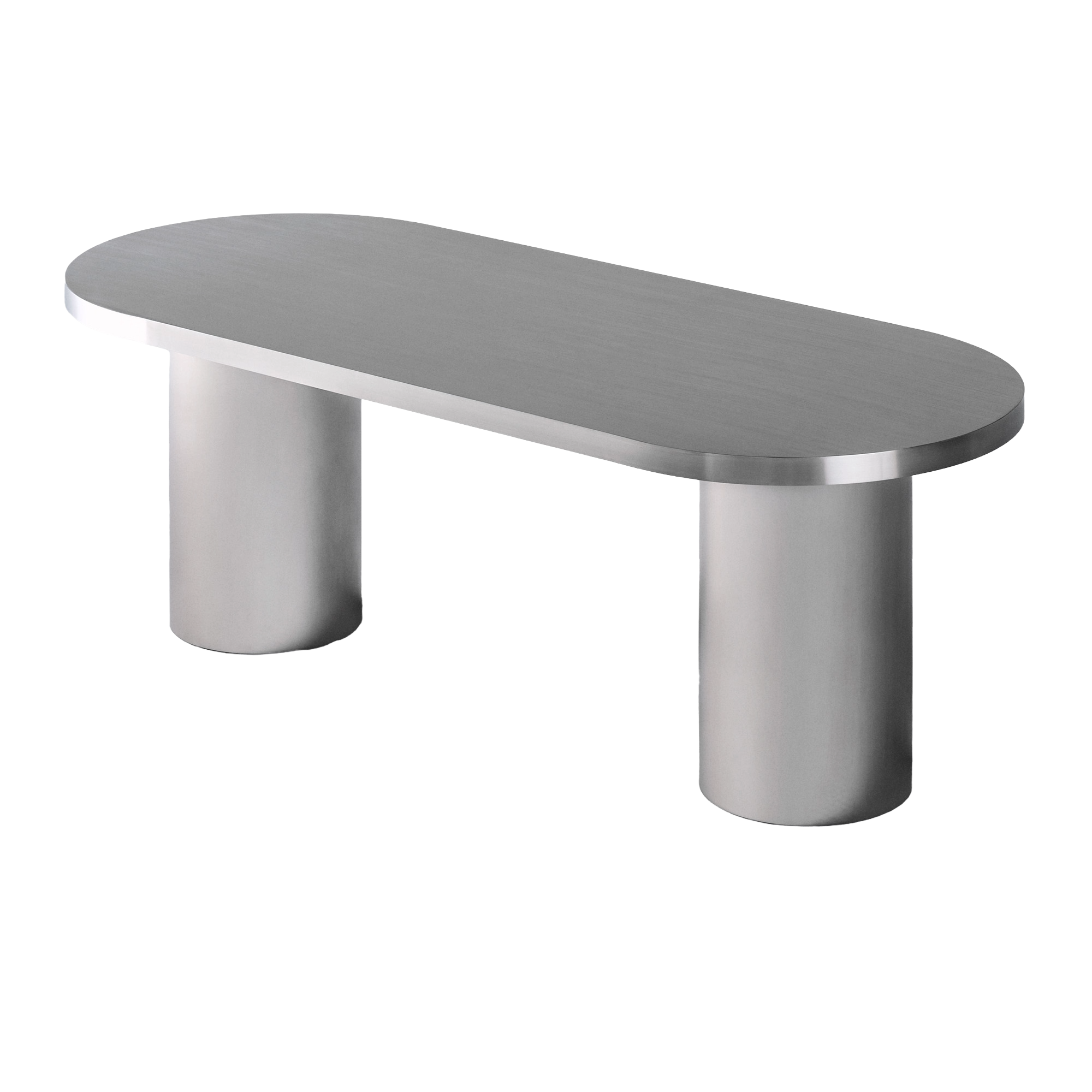 Ovaler Tisch CUFFLINK poliertes Stahl