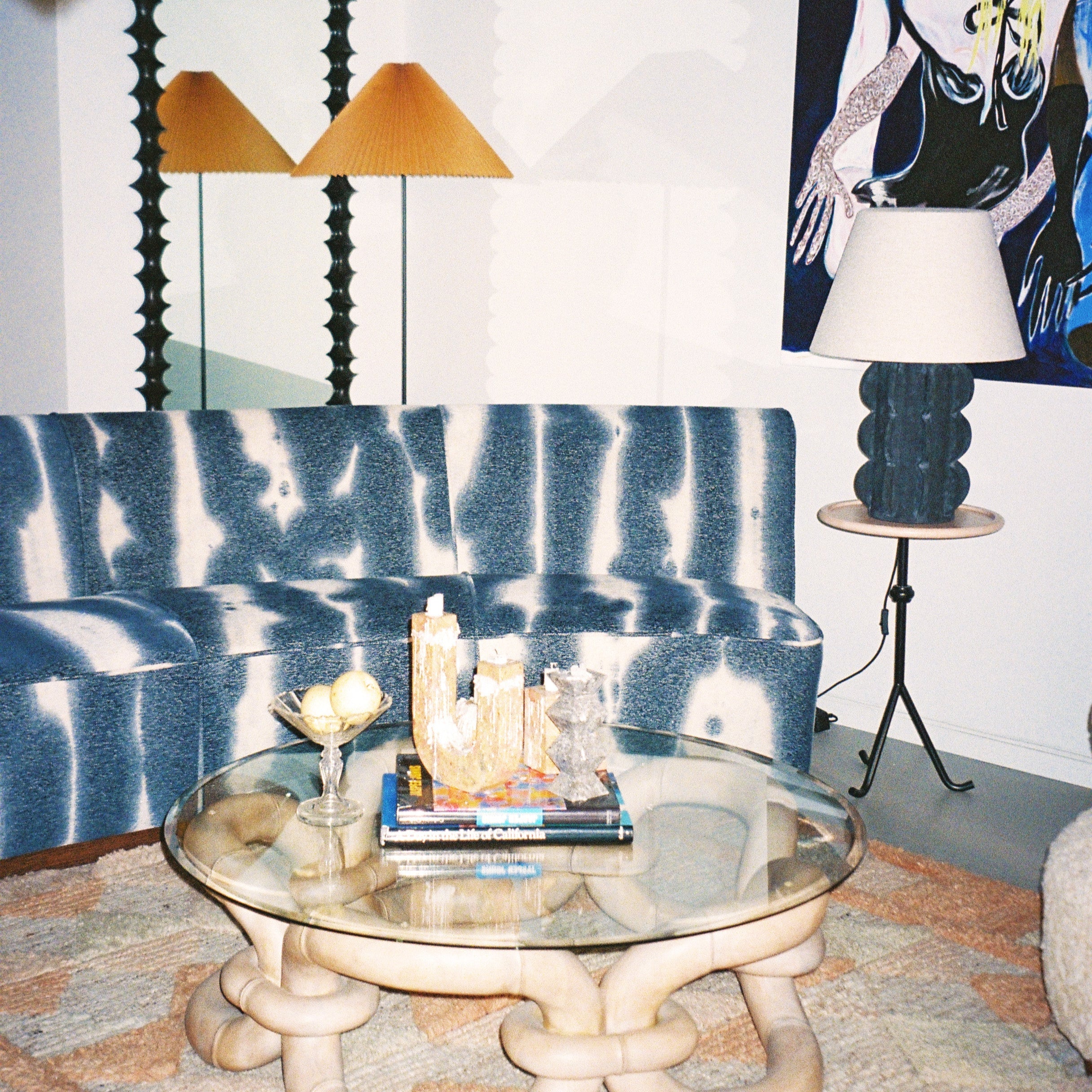 Sofa PARIS blauer Chenille