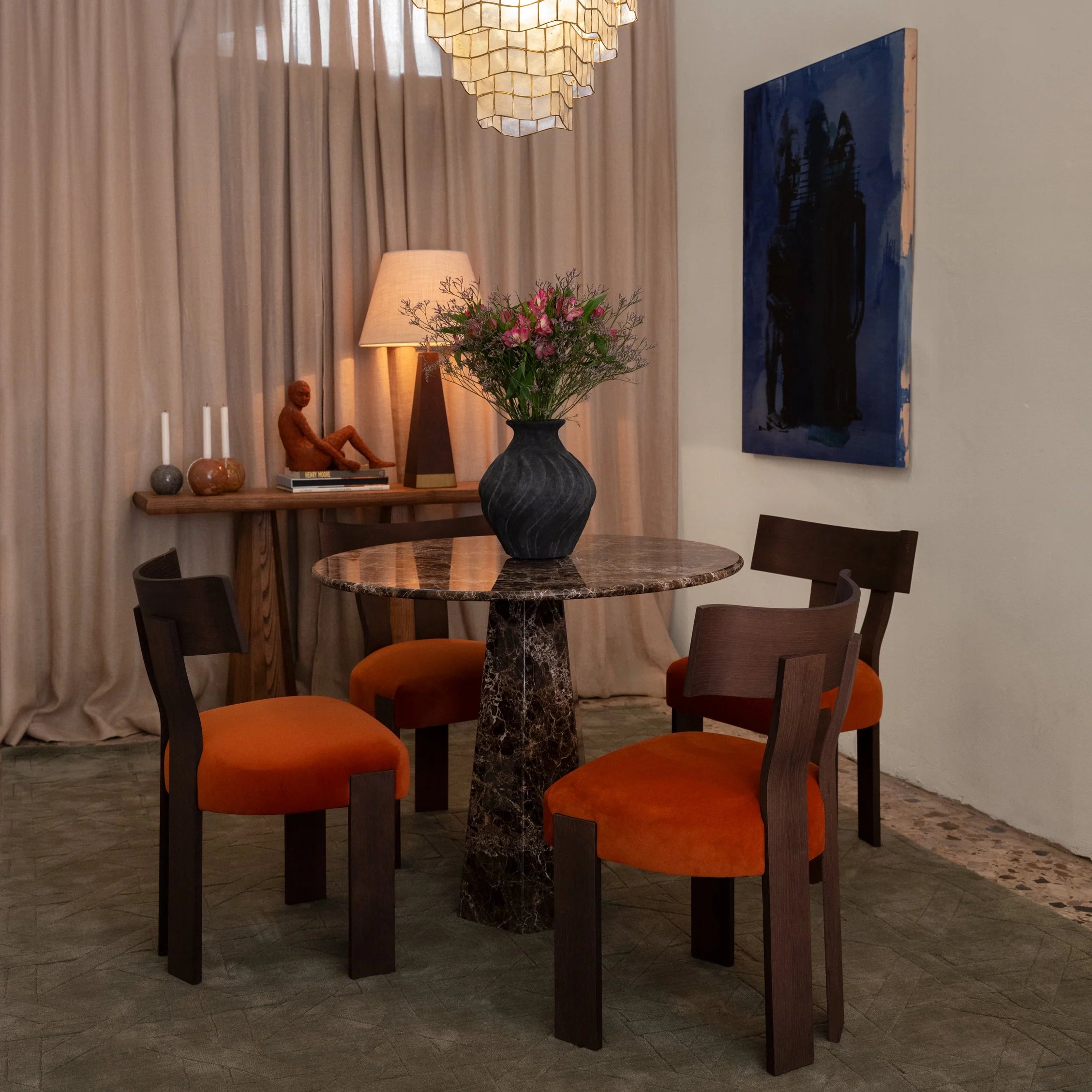 Ronde tafel HEXAGON marmer Emperador